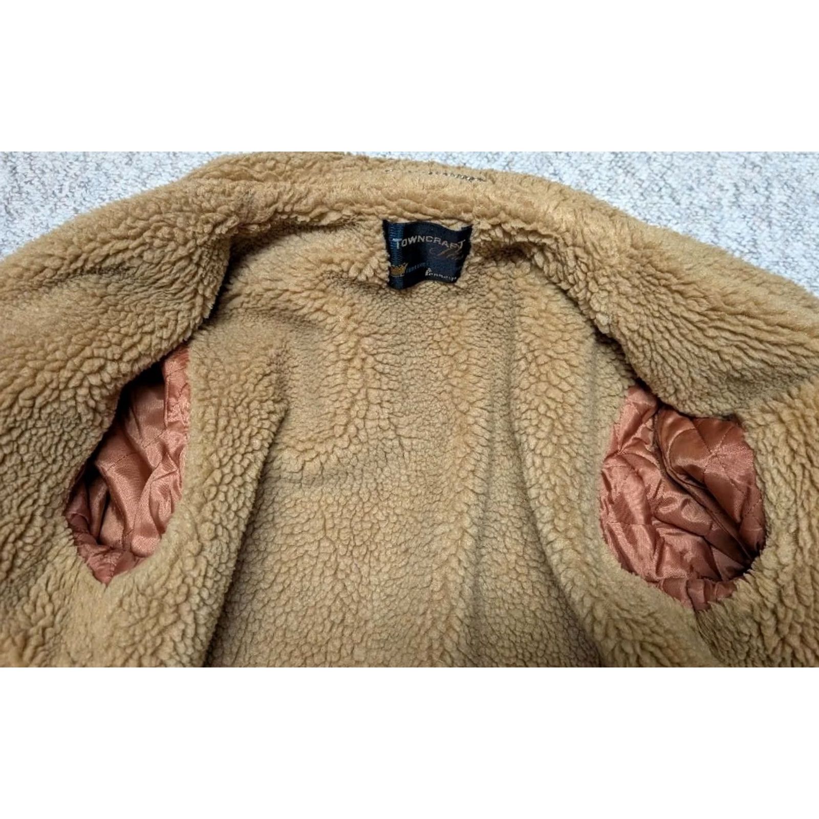 JCPenney VINTAGE WESTERN sherpa TRUCKER Jacket M brown COWHIDE split-suede cowboy Mens Size US M / EU 48-50 / 2 - 4 Thumbnail