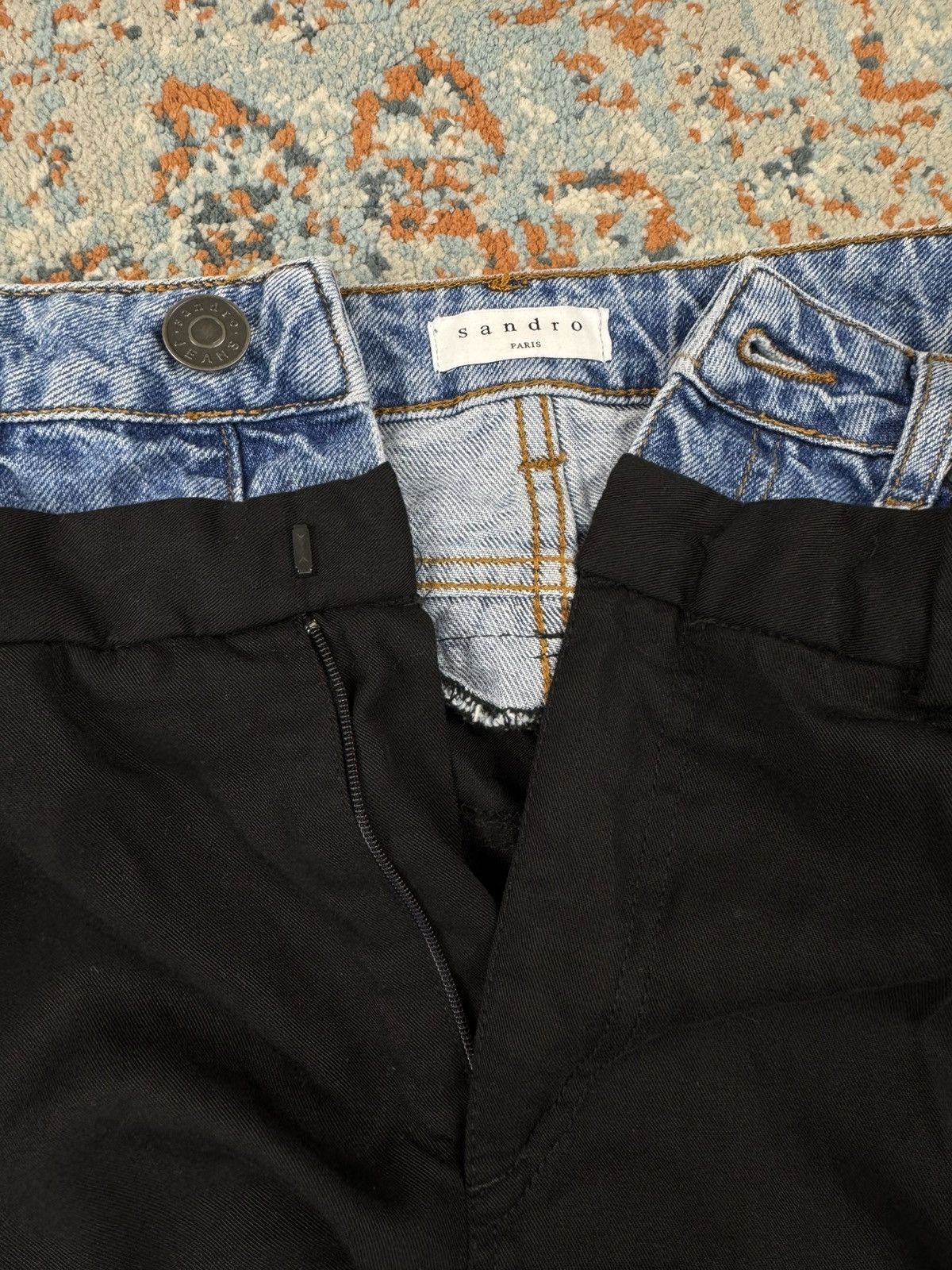 Sandro Vintage Y2K Sandro Paris trompe l'oeil layered denim skirt Size 28" / US 6 / IT 42 - 8 Thumbnail