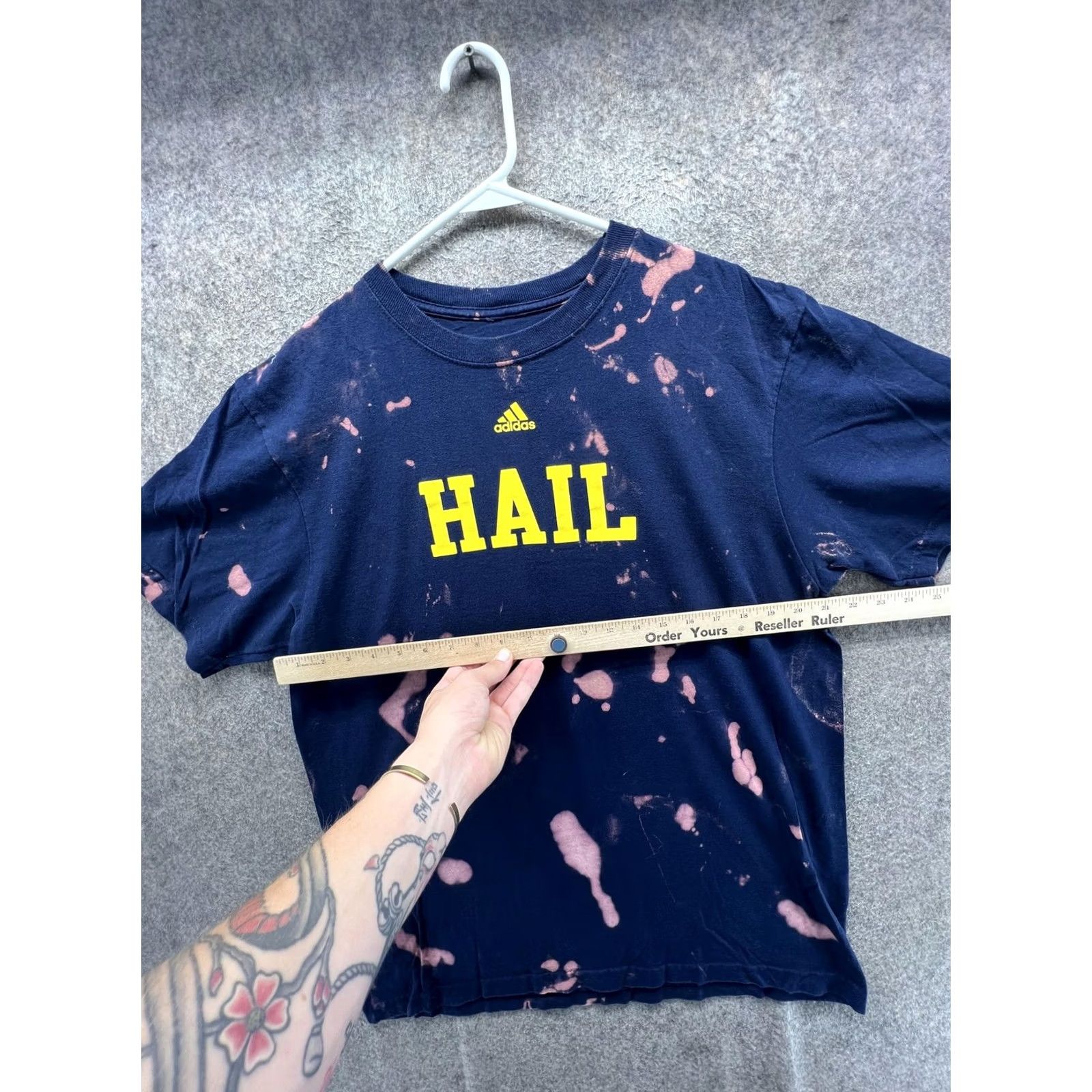 Adidas Adidas Shirt Mens XL Blue Hail Graphic Tee Bleach Dye Tagless Casual Sports Size US XL / EU 56 / 4 - 5 Thumbnail