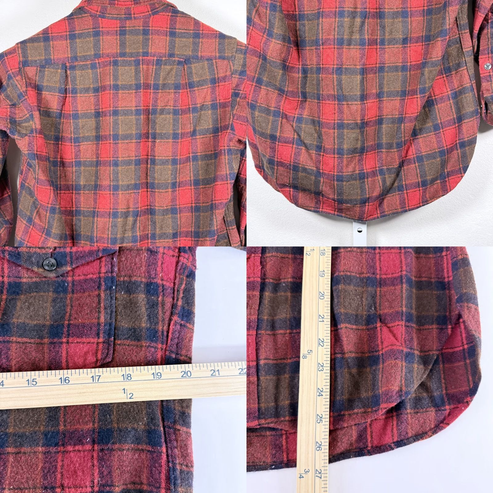 Pendleton VINTAGE Pendleton Shirt Red Blue Plaid Pure Virgin Wool USA Made Men's Size 16 Size US L / EU 52-54 / 3 - 8 Thumbnail