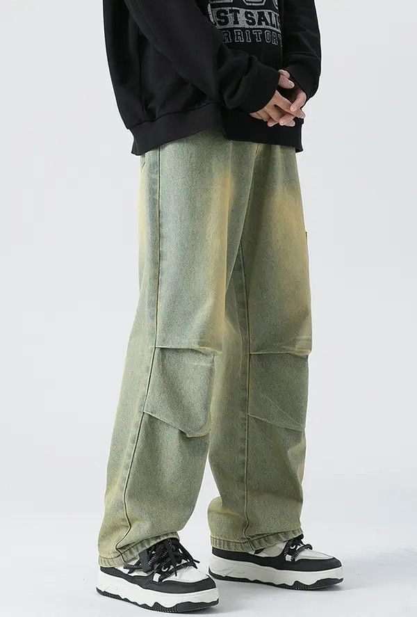 Japanese Brand Washed vintage distressed workwear straight-leg casual jeans Size US 32 / EU 48 - 3 Thumbnail