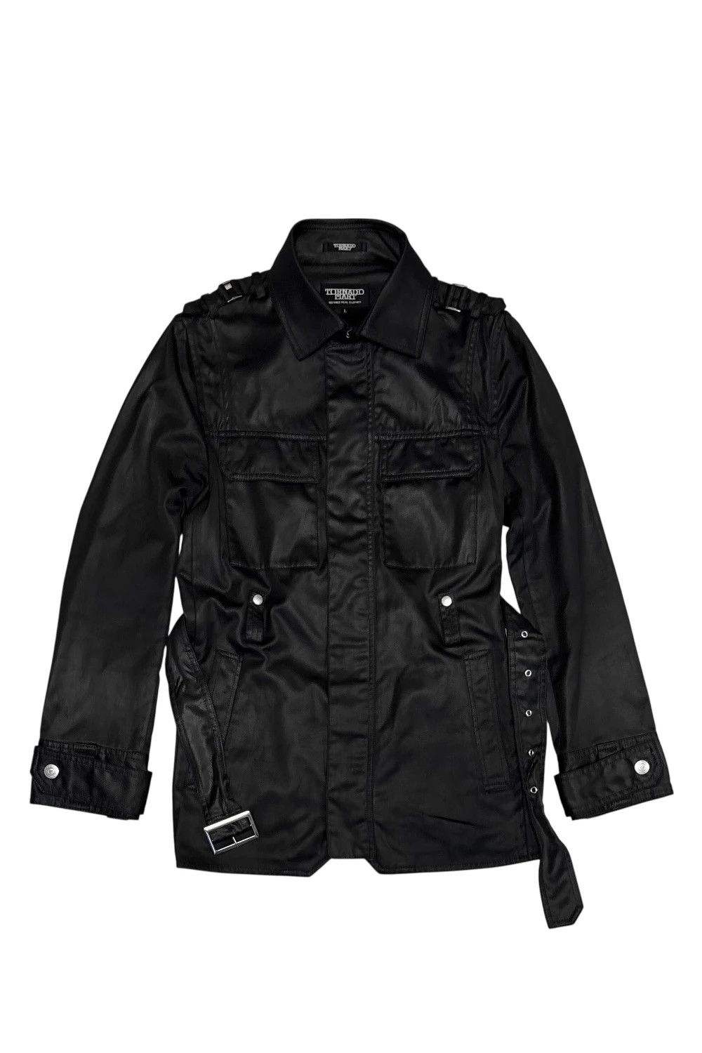 Tornado Mart Tornado Mart black trench coat with removable belt Size US M / EU 48-50 / 2 - 2 Thumbnail