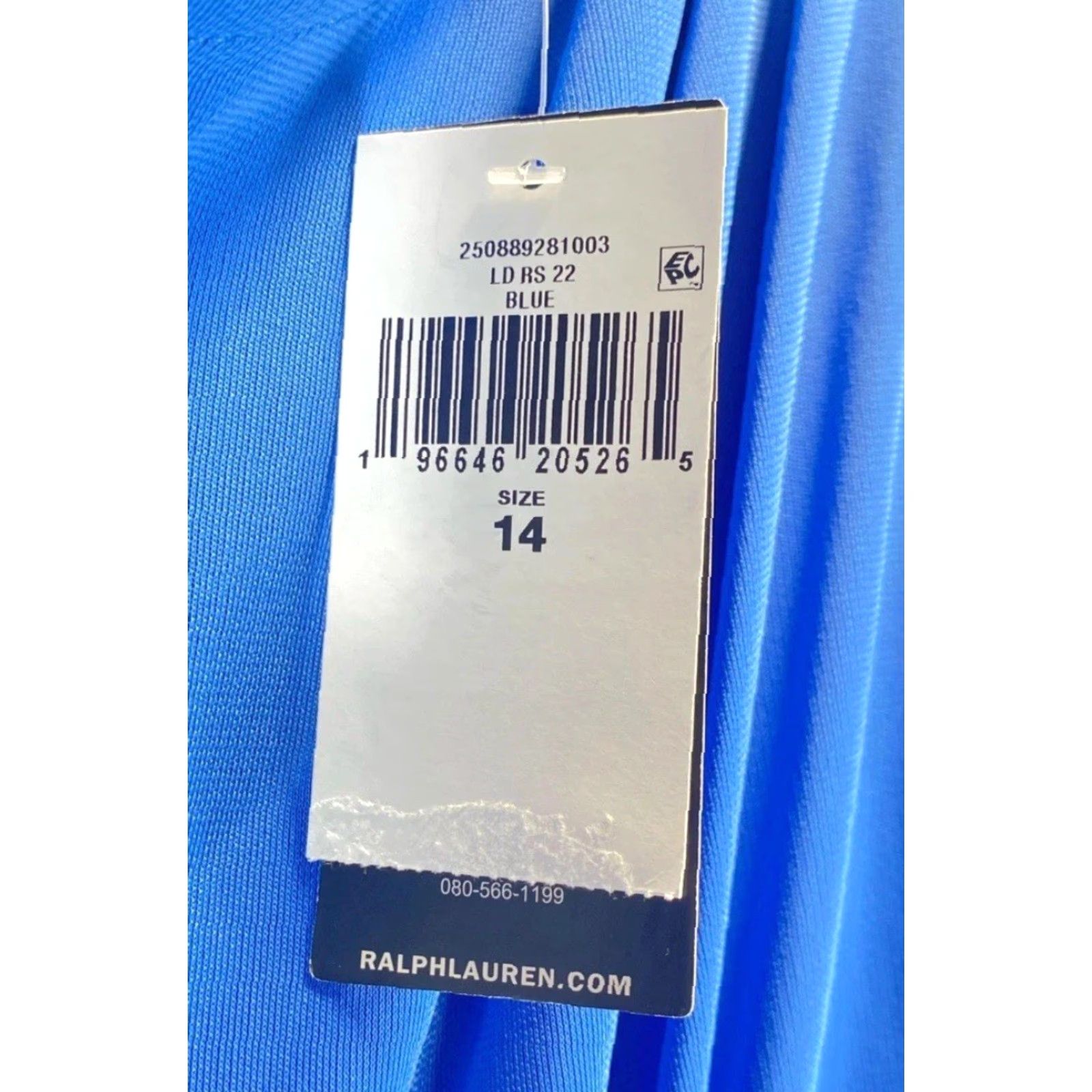 Ralph Lauren NEW Lauren by Ralph Lauren Short Sleeve Ruched Sheath Dress Size 14 Women Blue - Classic Stretch Knee Length NWT Size XL / US 12-14 / IT 48-50 - 6 Thumbnail