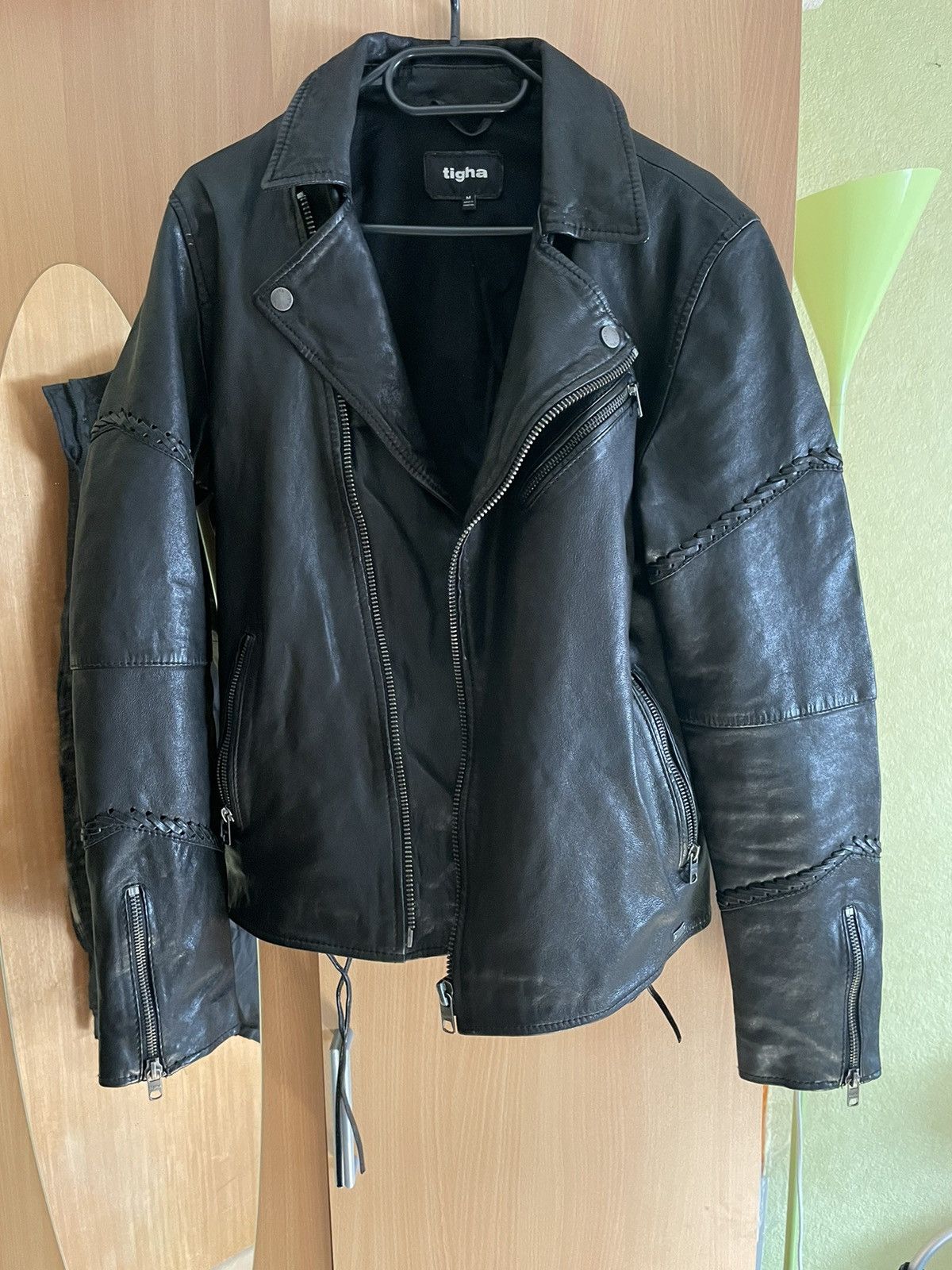image of Rockstar x Tigha Bikerjacket in Black, Men's (Size Medium)