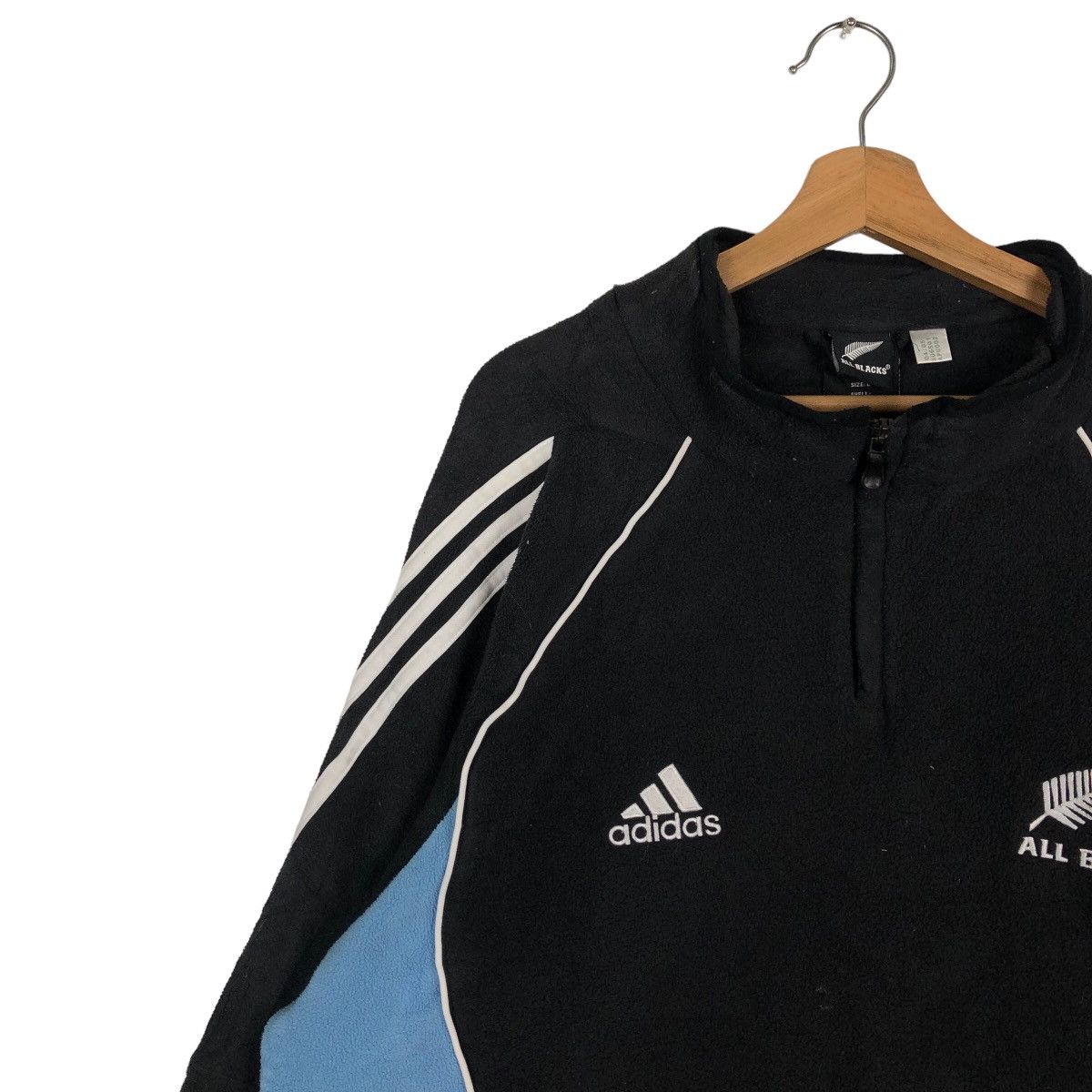 Adidas 🔥90’s Vintage Sweatshirt Long Sleeve Adidas All Black Rugby Size US L / EU 52-54 / 3 - 7 Thumbnail