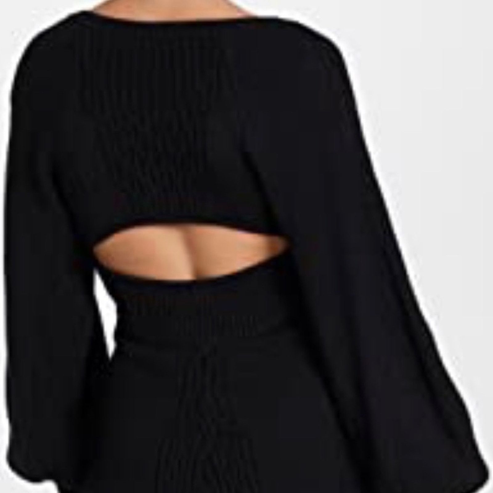 Free People Free People Emiline sweater dress puff sleeve small Size S / US 4 / IT 40 - 2 Thumbnail