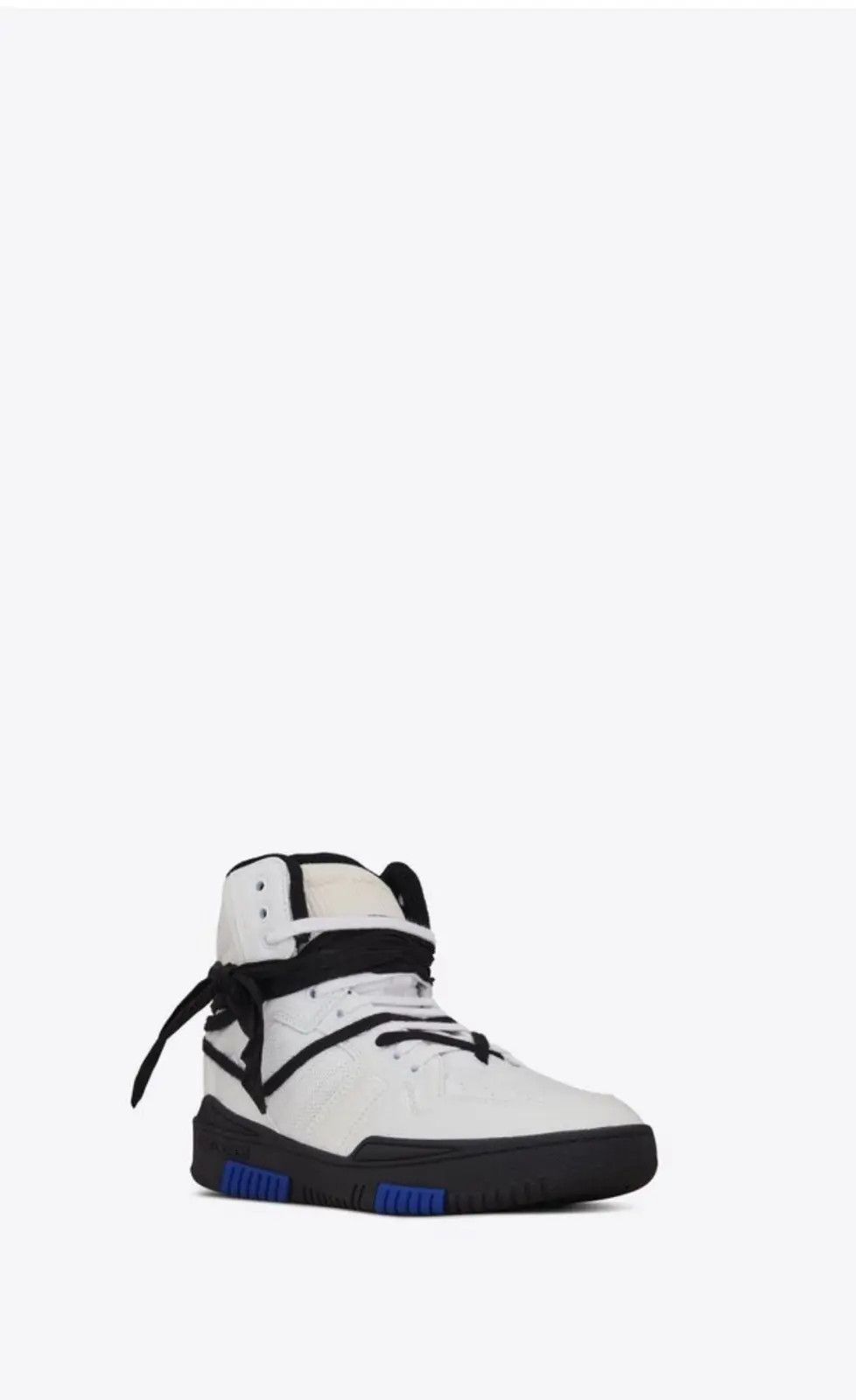 Saint Laurent Paris o1b1hav110125 692317 Smith Hi-Top Sneakers Grained Leather Size US 12 / IT 42 - 3 Thumbnail
