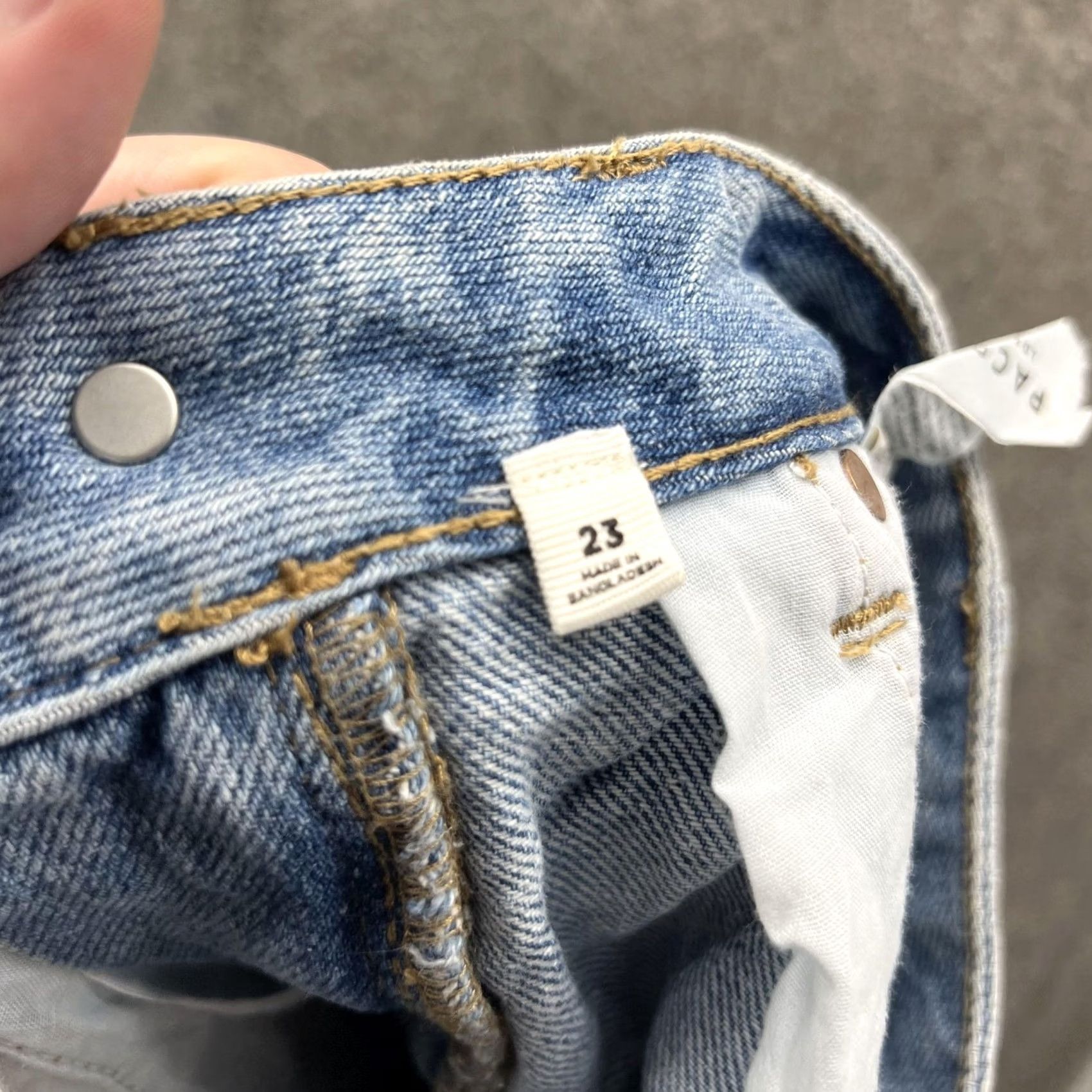 Pacsun VINTAGE PacSun Skirt Womens 23 Blue Denim Distressed Frayed Raw Hem Mini Casual Size 40" / US 18 - 2 Thumbnail