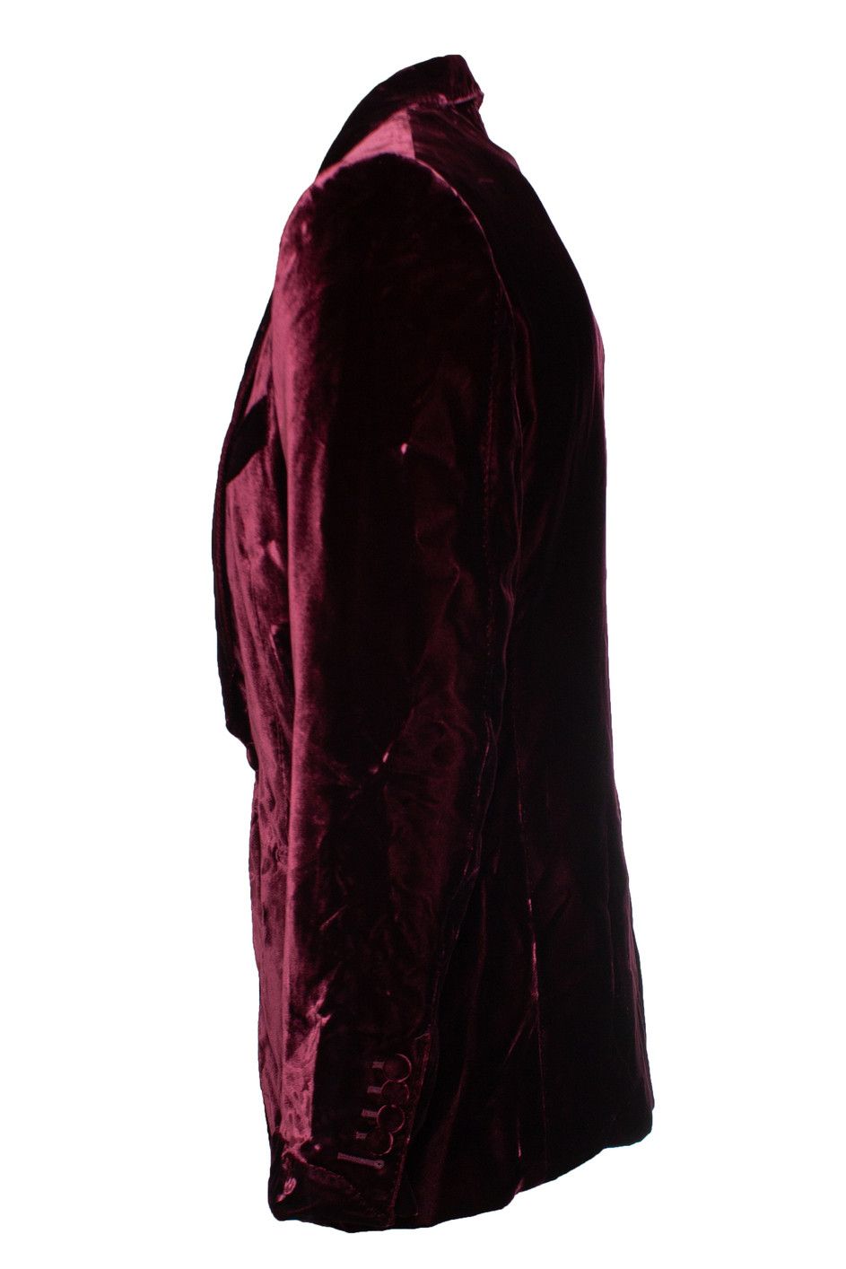 Tom Ford Tom Ford, Velvet shelton blazer in burgundy Size 50R - 2 Thumbnail