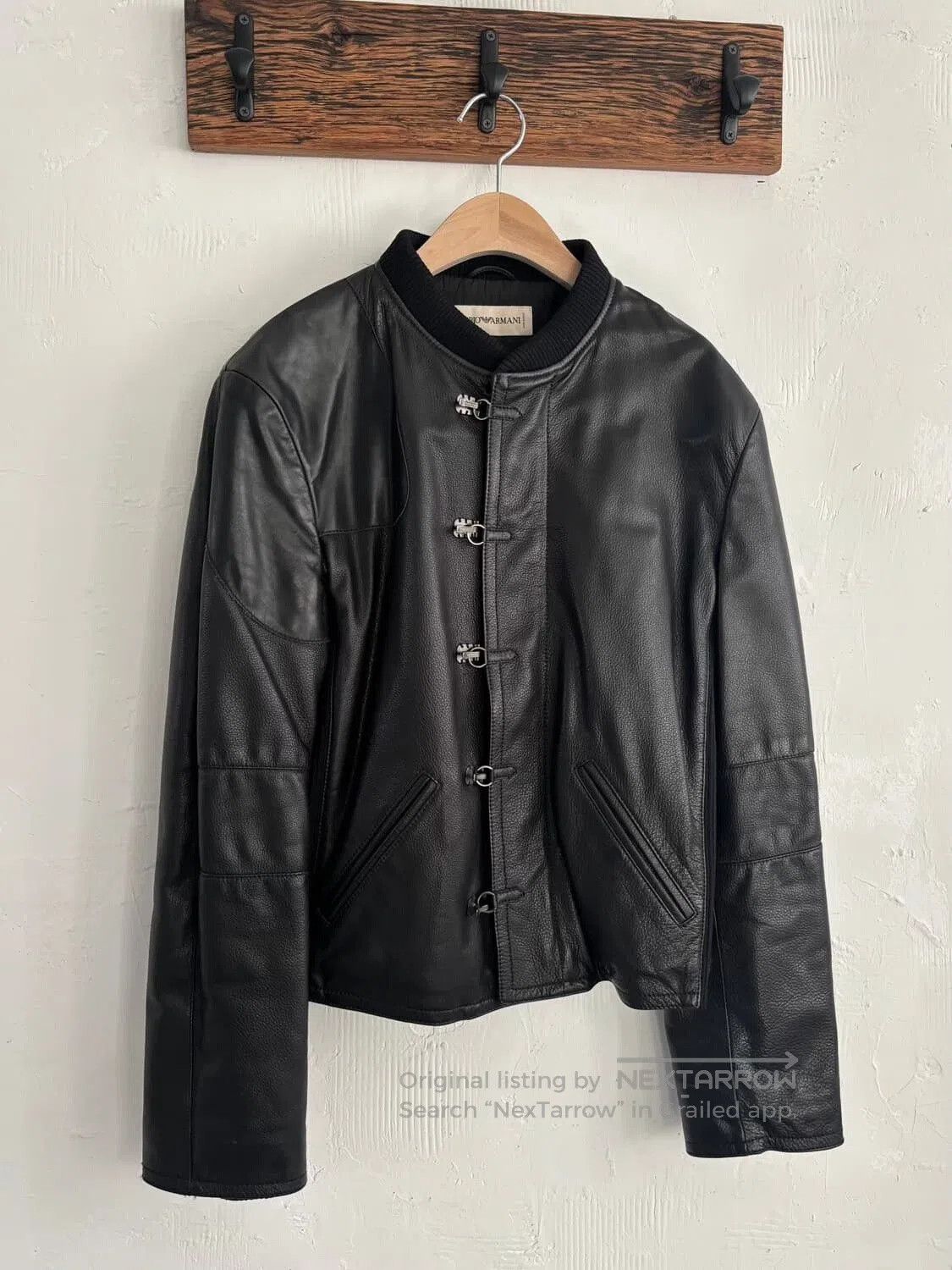 Armani Armani Vintage Black Gold Leather Jacket. Size US M / EU 48-50 / 2 - 1 Thumbnail