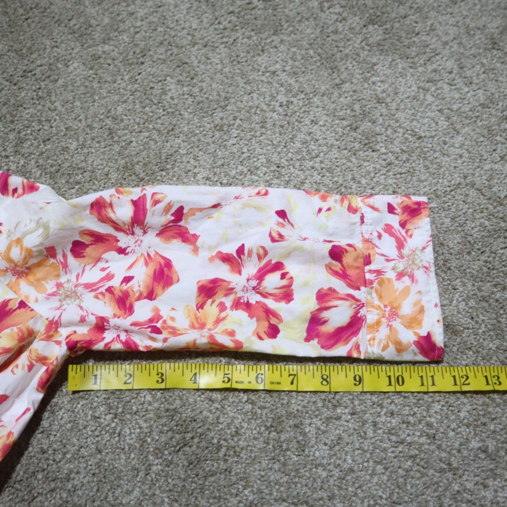 Vintage Christopher & Banks Shirt Flower Floral Red Orange White Button Up Shirt Medium Size M / US 6-8 / IT 42-44 - 6 Thumbnail