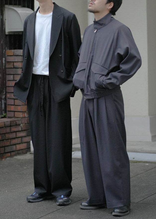 Markaware 2/60 Wool Garbadine Trousers (Baggy) M. Gray Size US 31 - 1 Thumbnail