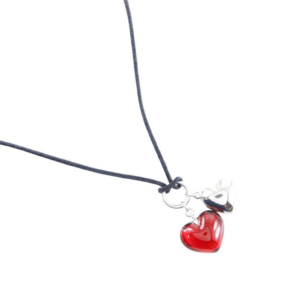 Other Baccarat Double Heart Silver 925 Choker Metal Necklace DUTY FREE for USA