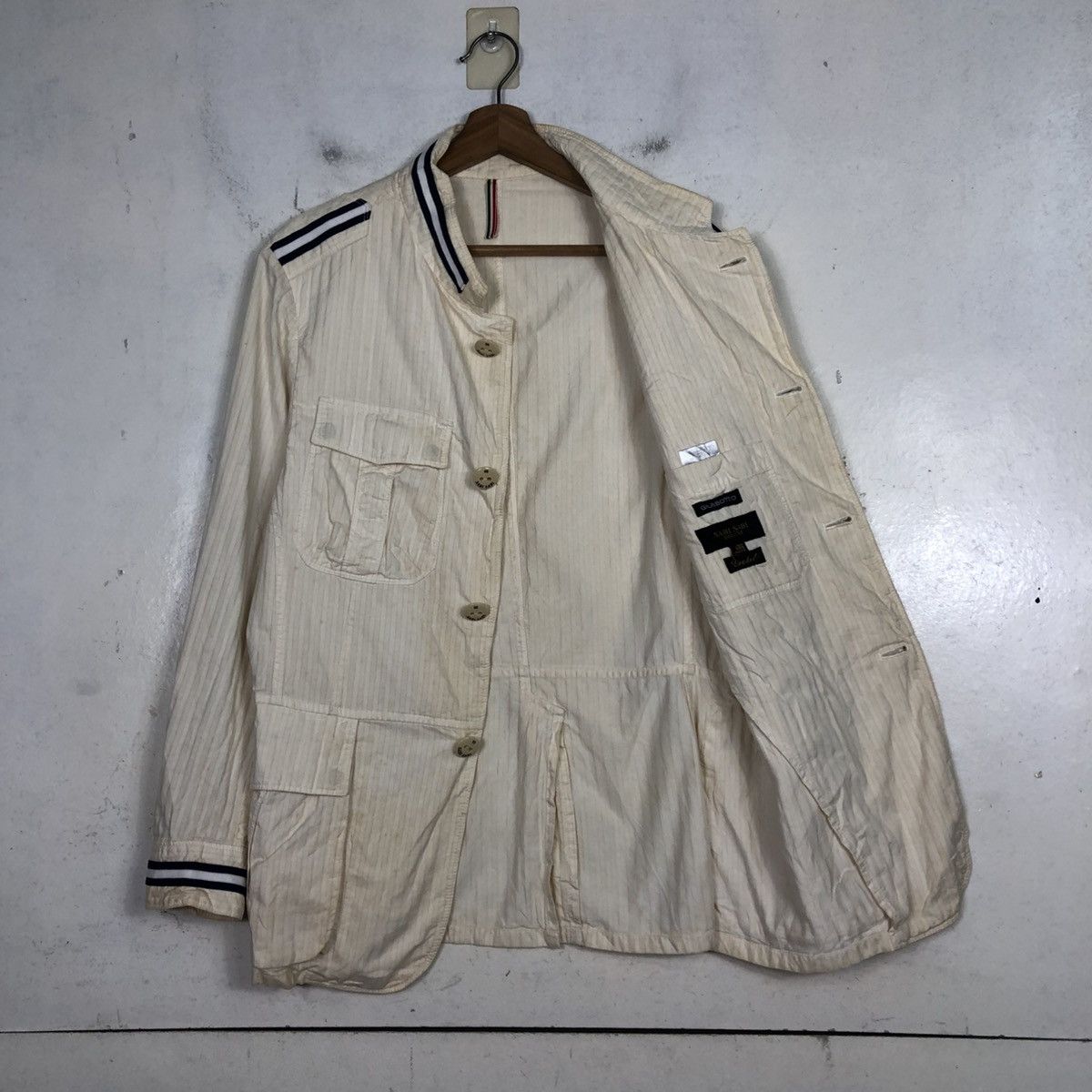 Issey Miyake 💥VINTAGE HICKORY CHORE JACKET STRIPED SABI SABI Size US S / EU 44-46 / 1 - 13 Thumbnail