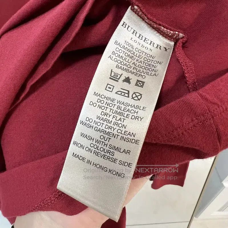 Burberry Burberry Red Cotton Long Sleeve T. Size US M / EU 48-50 / 2 - 5 Thumbnail