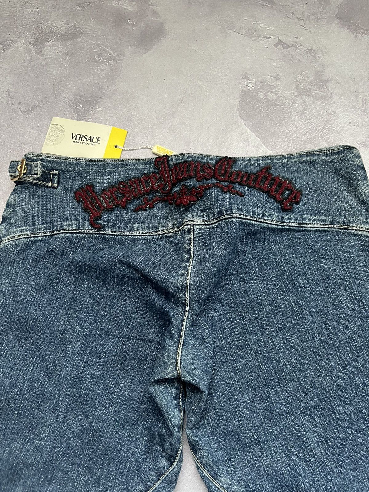 Versace Jeans Couture Versace Jeans Couture Big Logo Red Embroidered Denim Pants Size 28" / US 6 / IT 42 - 5 Thumbnail