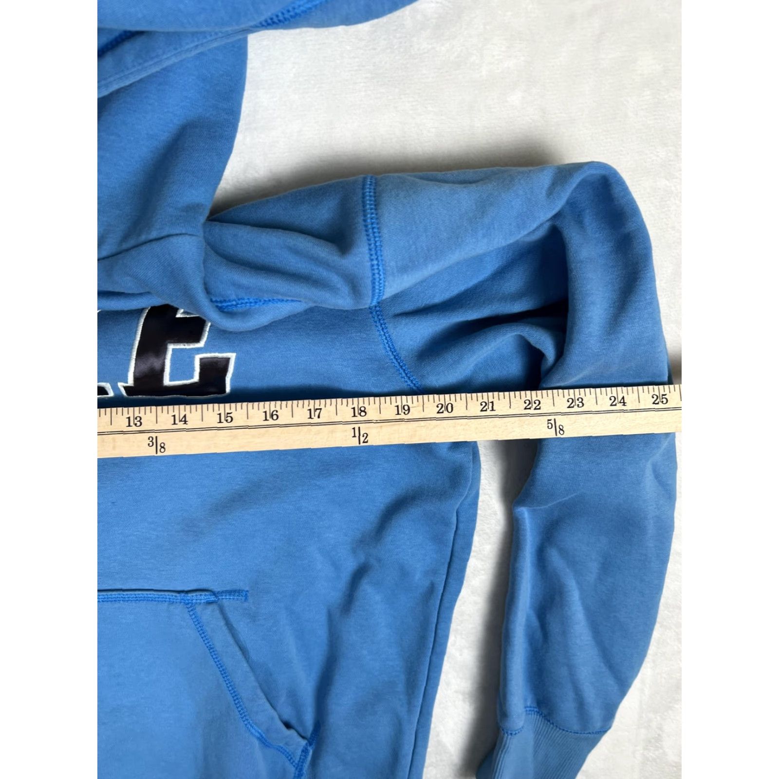 Nike VINTAGE Nike Hoodie Sweatshirt Mens M Blue Pullover Spell Out Swoosh 90s Sports Graphic Print Pockets Hooded Size US M / EU 48-50 / 2 - 7 Thumbnail