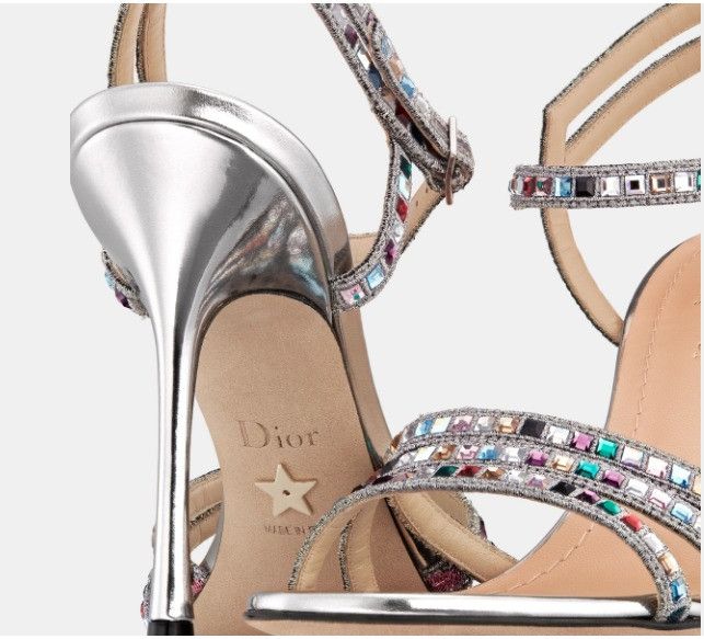 Dior o1w1db10924 Gem Heeled Sandal in Silver Size US 8 / IT 38 - 5 Thumbnail