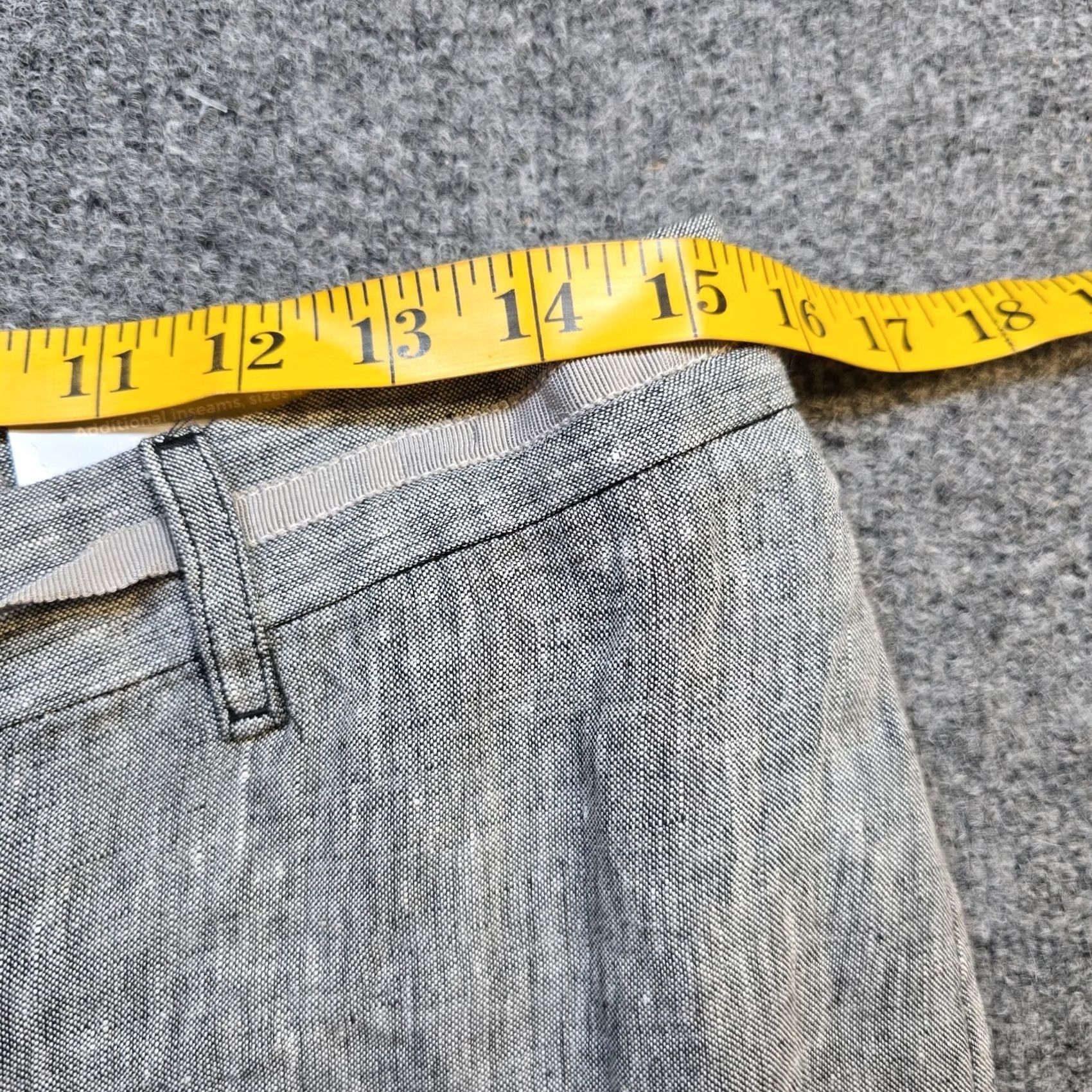 Vintage Chicos Pants Women Size 10 Gray Linen Pull On Straight Lagenlook Career Casual Shirt Pant for Women, Regular, XS? Size 30" / US 8 / IT 44 - 6 Thumbnail