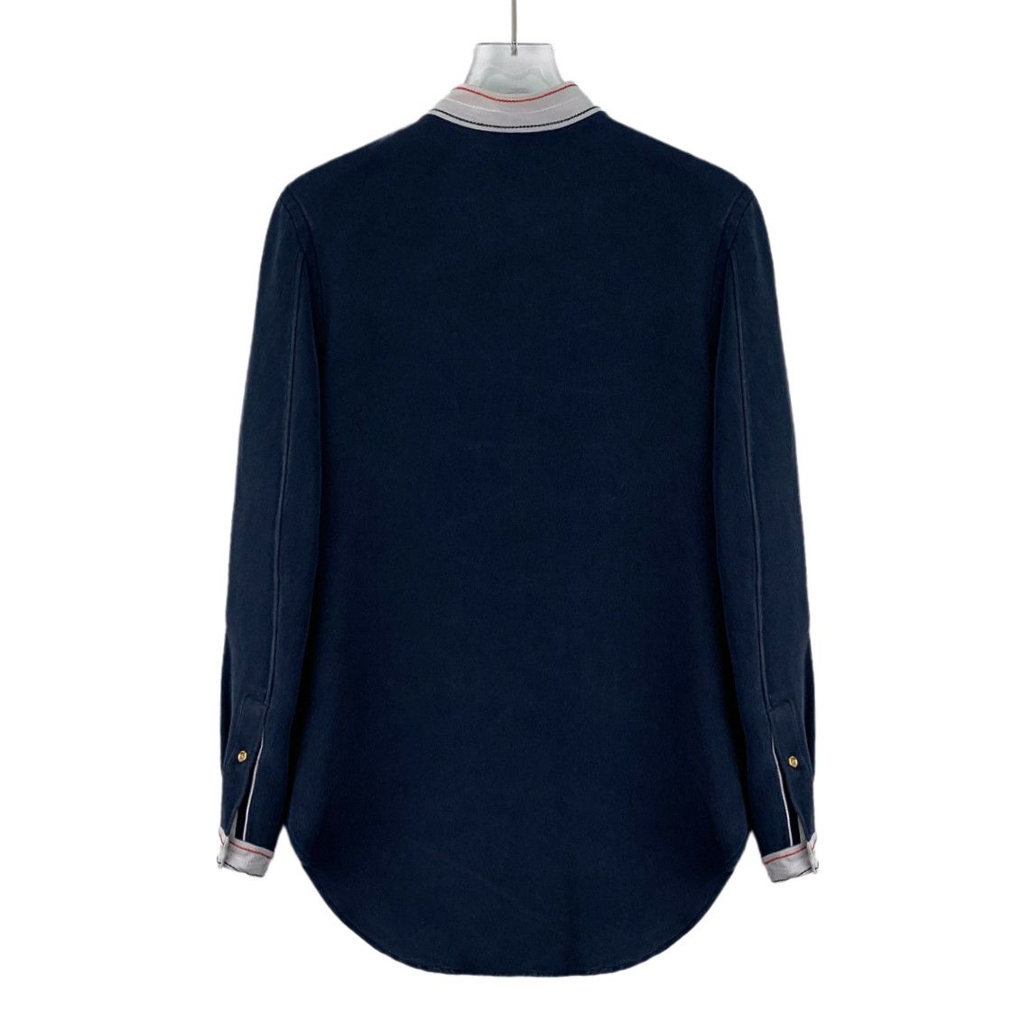 Thom Browne Thom Browne Navy Stripe Cotton Shirt (38) Size XS / US 0-2 / IT 36-38 - 9 Thumbnail
