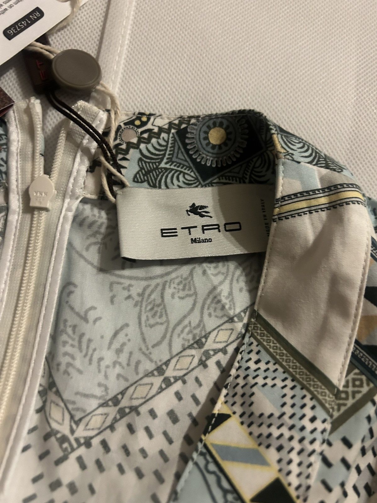 Etro ETRO Printed 100% cotton-poplin midi dress IT 38 MSRP $2250 Size XS / US 0-2 / IT 36-38 - 8 Thumbnail
