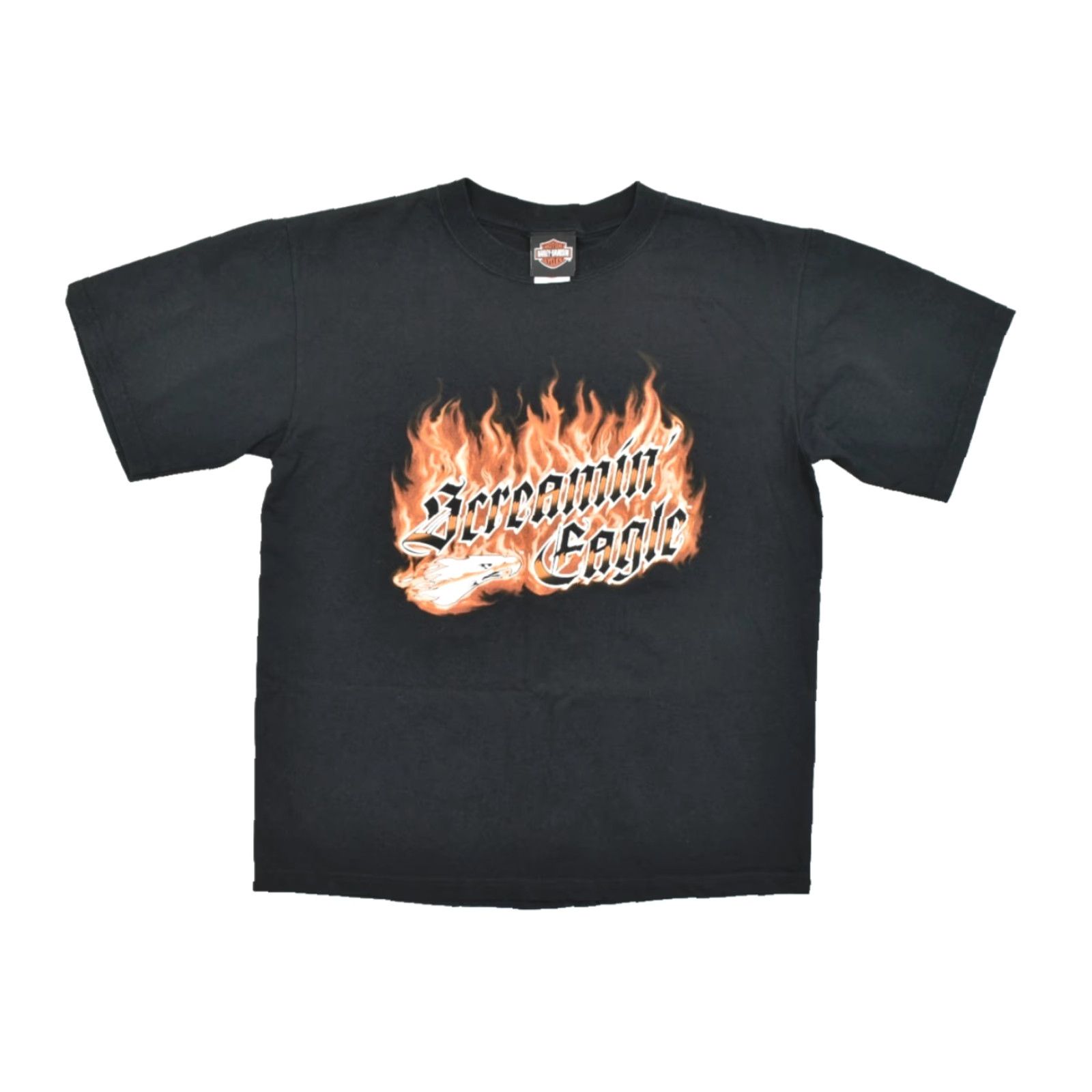 Harley Davidson Harley-Davidson T-Shirt Graphic Print Black Men's Size M Crew Neck Short Sleeve Logo Flame All Seasons Vintage: No Size US M / EU 48-50 / 2 - 2 Thumbnail