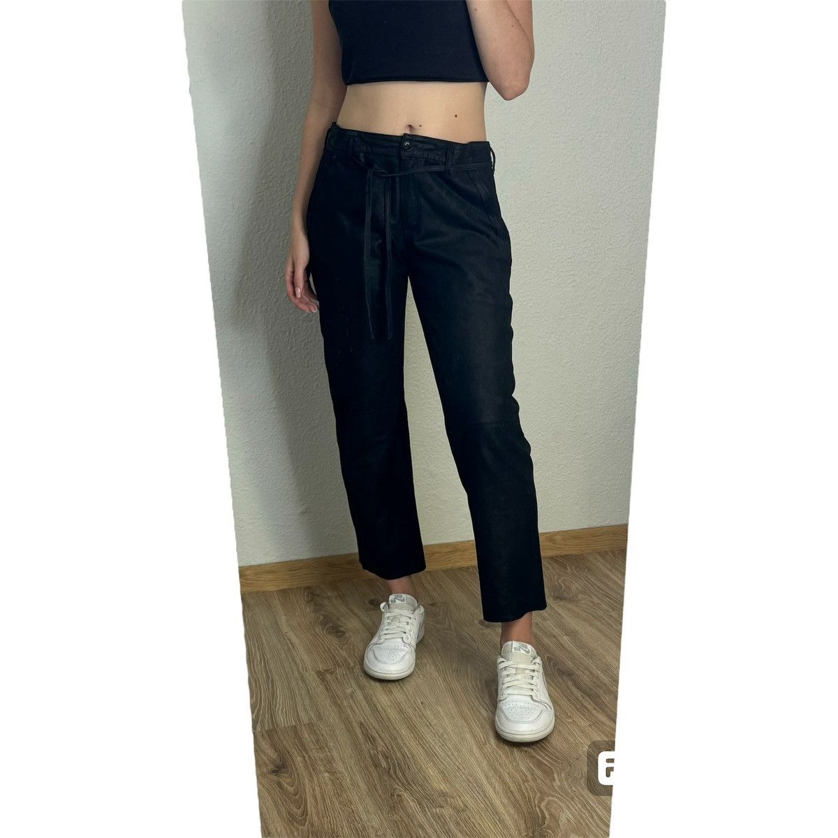 Ann Demeulemeester Ann Demeulemeester Genuine Leather Pants Trousers Black Size 27" / US 4 / IT 40 - 2 Thumbnail