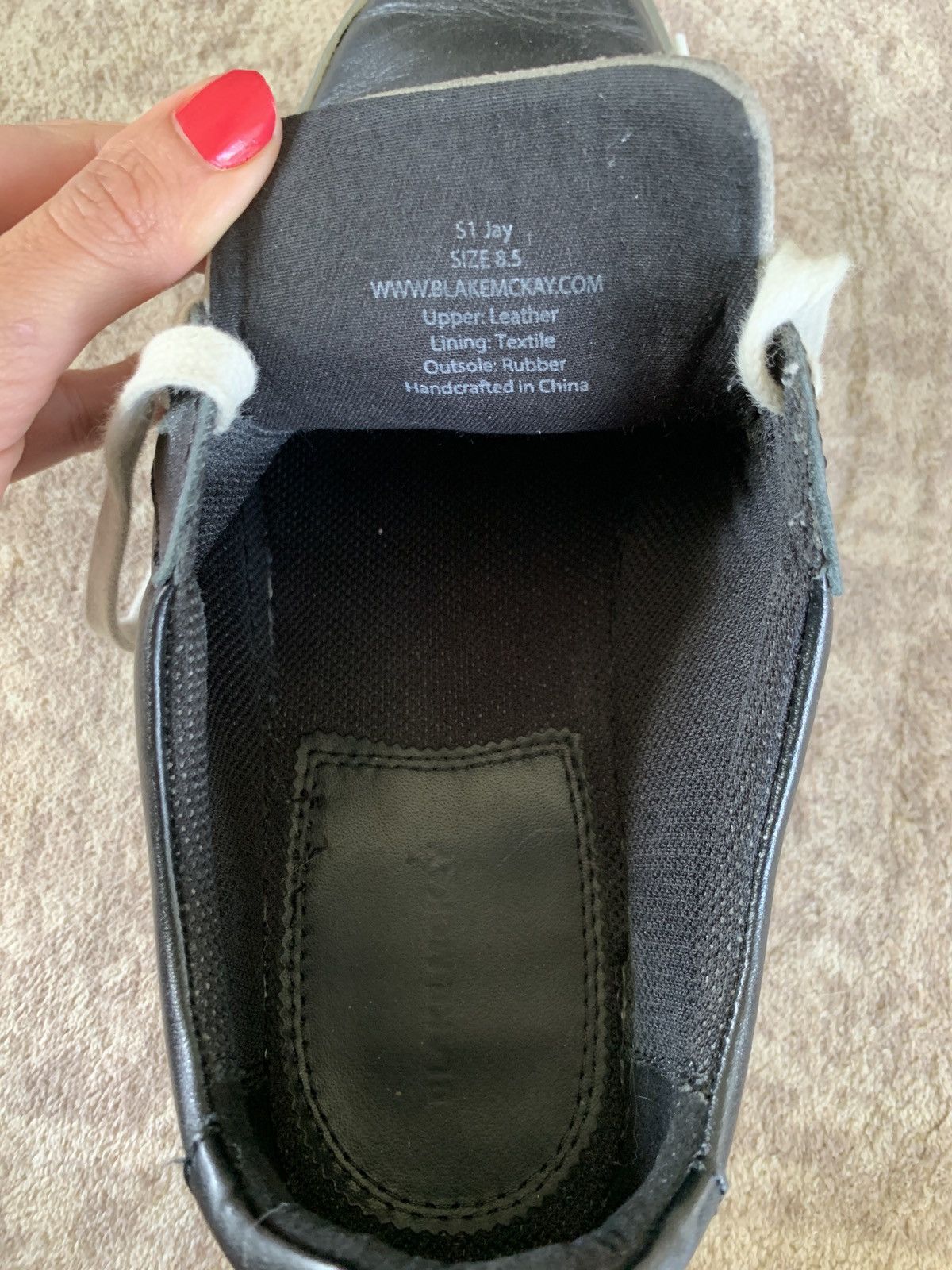 Other Blake McKay Men's Black Leather Low-Top Casual Sneakers 8.5 Size US 8.5 / EU 41-42 - 6 Thumbnail