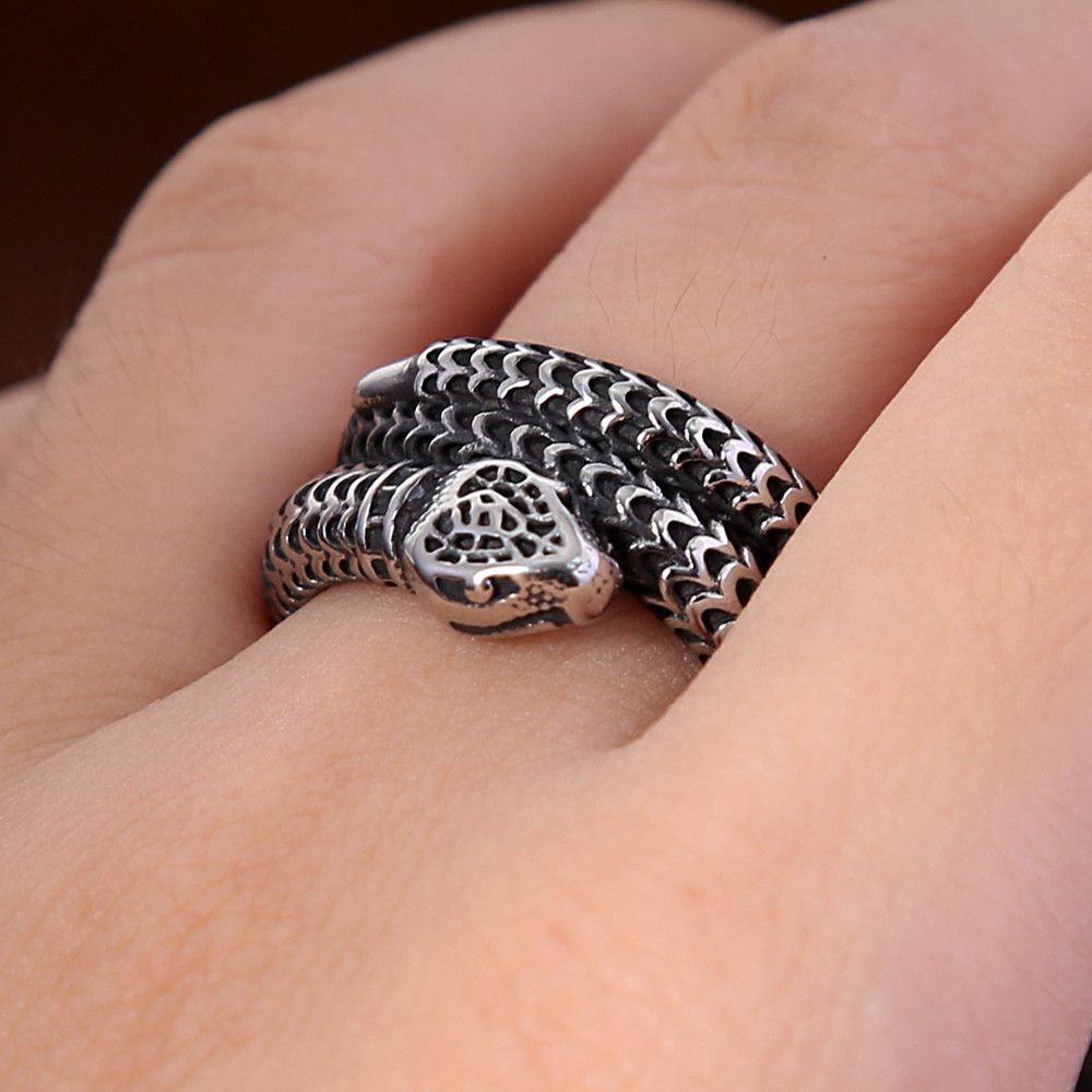 Handmade Retro Domineering Snake Ring Size ONE SIZE - 1 Thumbnail
