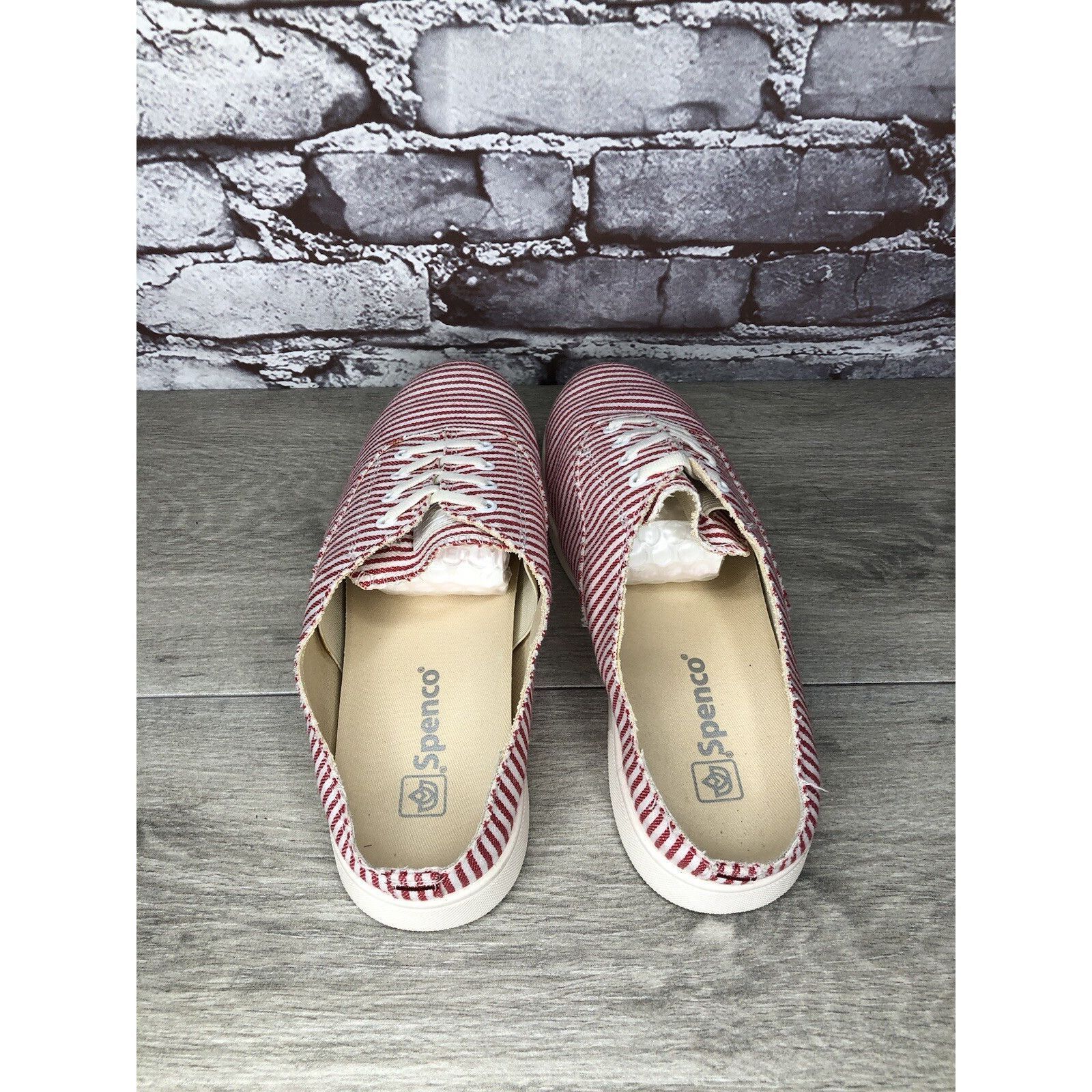 Other Spenco Orthotic Red Stripe Canvas Santa Rosa Mule Shoes Wome Size US 9 / IT 39 - 9 Thumbnail