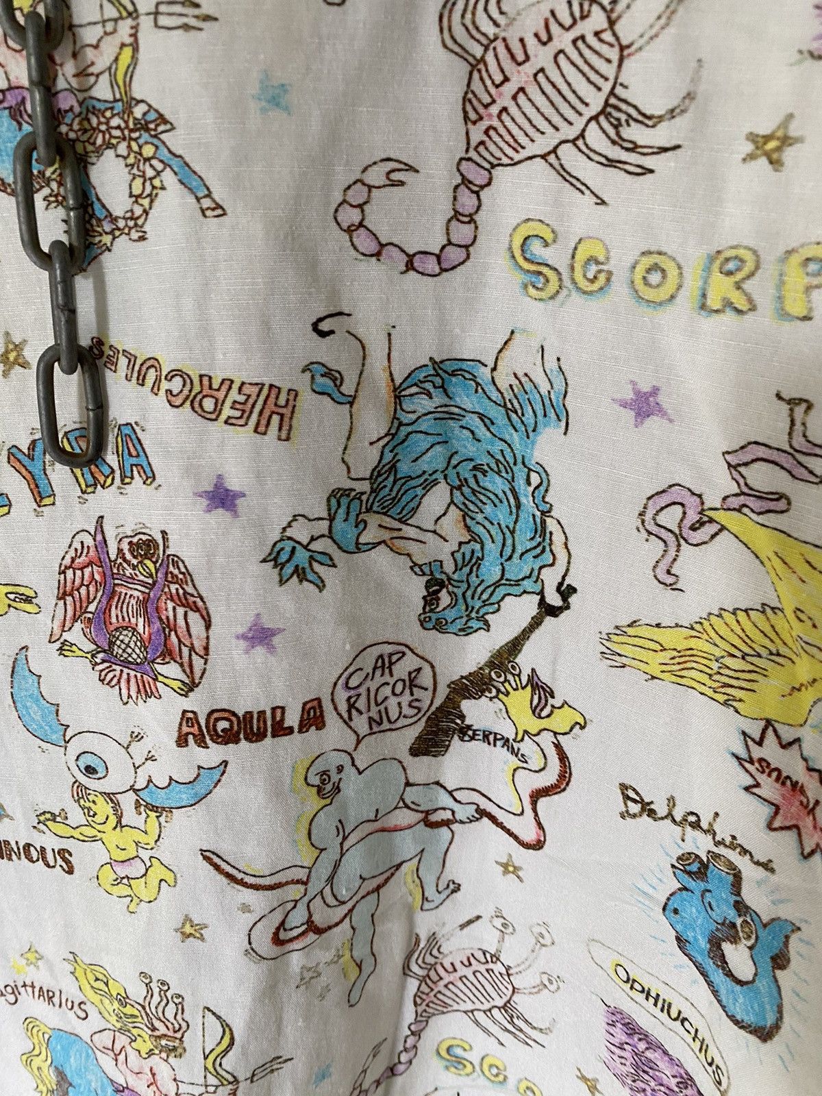Iroquois Japan 🔥2000s Satanic Zodiac Punk sex Rayon camp collar Size US XL / EU 56 / 4 - 14 Thumbnail