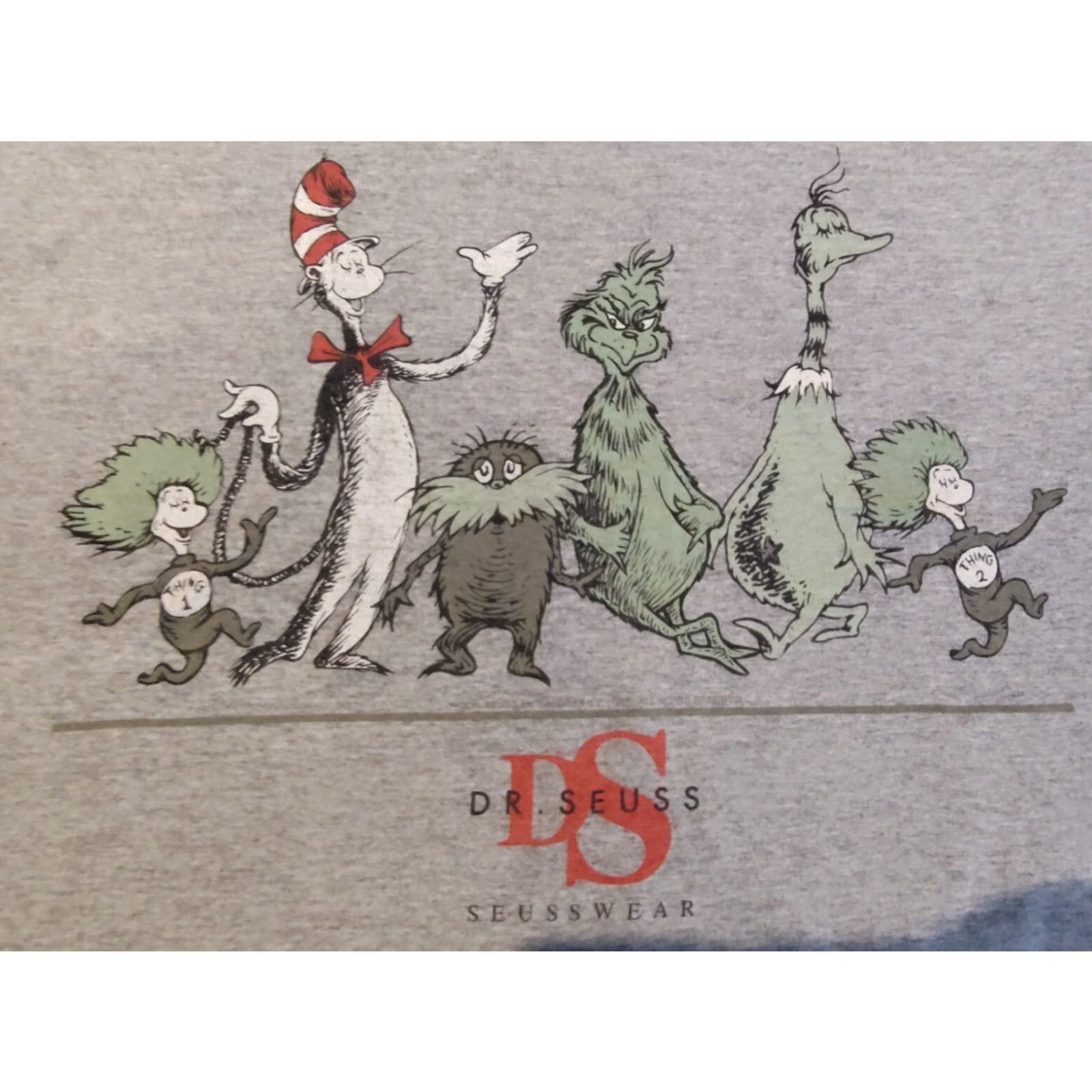 Vintage Vintage Dr Suess Shirt Cat in the Hat Grinch Gray Made in USA 1997 Size US L / EU 52-54 / 3 - 5 Thumbnail