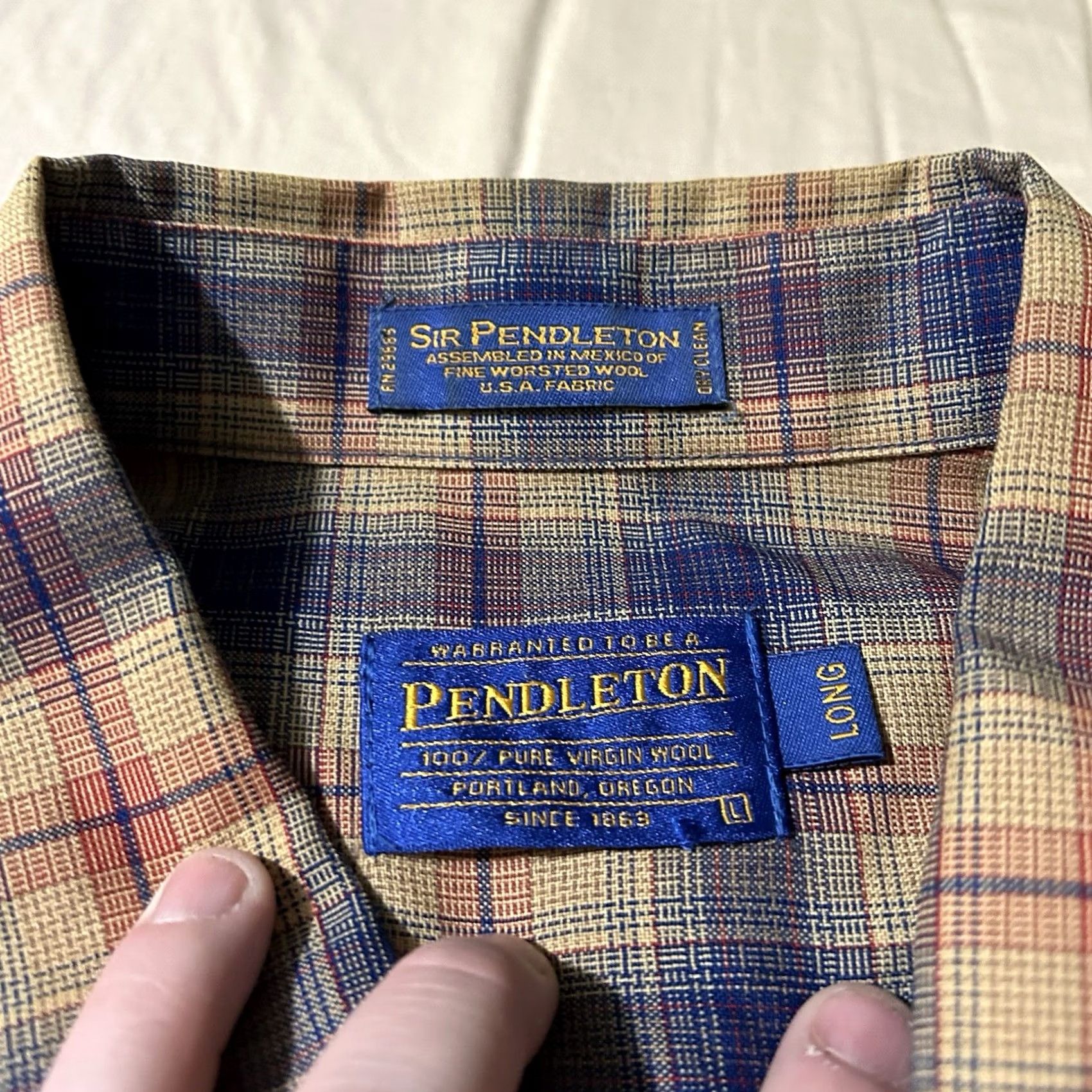 Pendleton Pendleton Sir Pendleton Wool Plaid Button-Up Shirt L Long Multicolor Mens Size US L / EU 52-54 / 3 - 3 Thumbnail