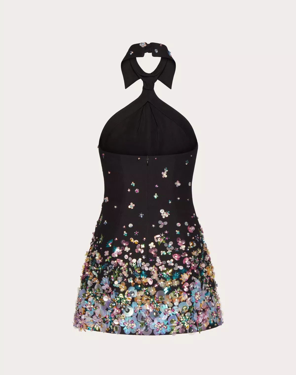 Valentino o1s1wg110625 Embrodiered Crepe Couture Short Dress in Black Size XL / US 12-14 / IT 48-50 - 2 Thumbnail