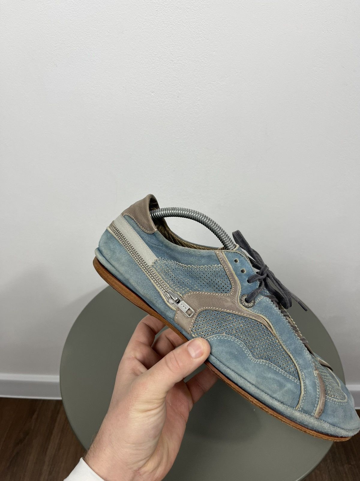 Other RG Italian Suede Leather Shoes Side Zip Perforated EU 42.5 Size US 9.5 / EU 42-43 - 3 Thumbnail