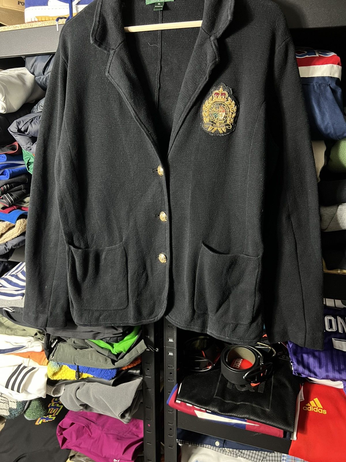 Polo Ralph Lauren 🖤 Ralph Lauren Women’s Knit Blazer Jacket XL Black Cotton Size XL / US 12-14 / IT 48-50 - 4 Thumbnail