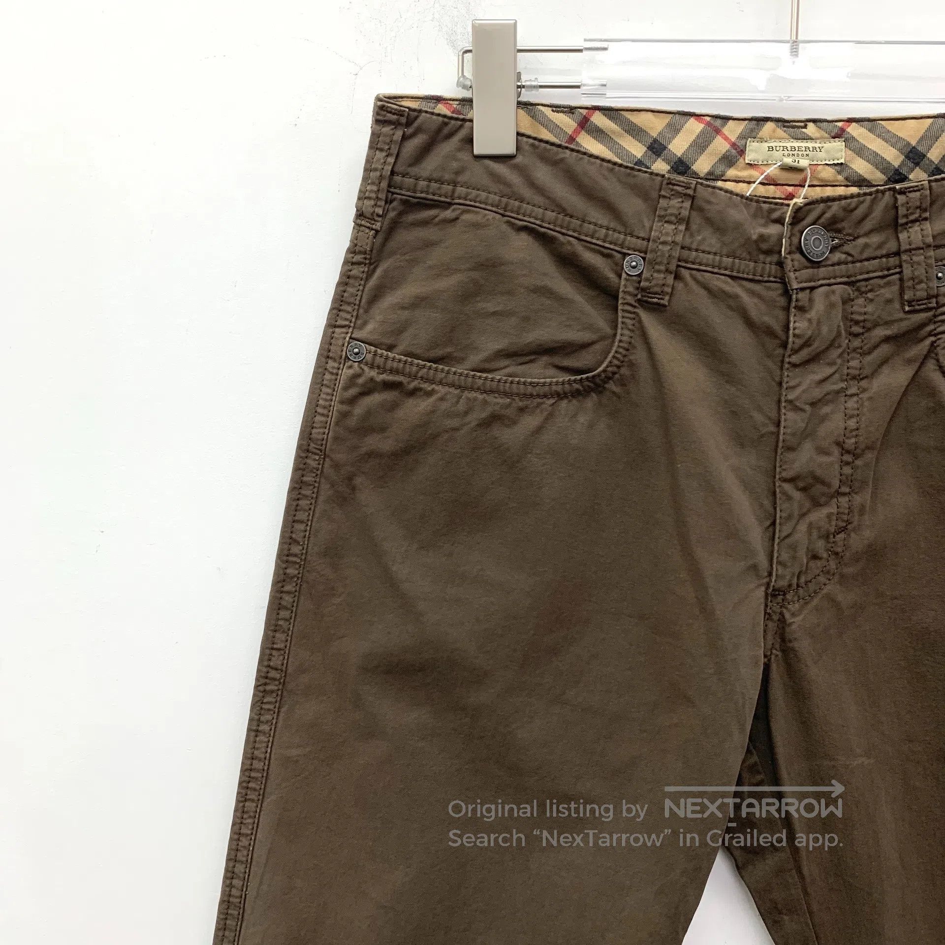 Burberry Burberry Brown Washed Cotton Casual Pants| Size US 31 - 3 Thumbnail