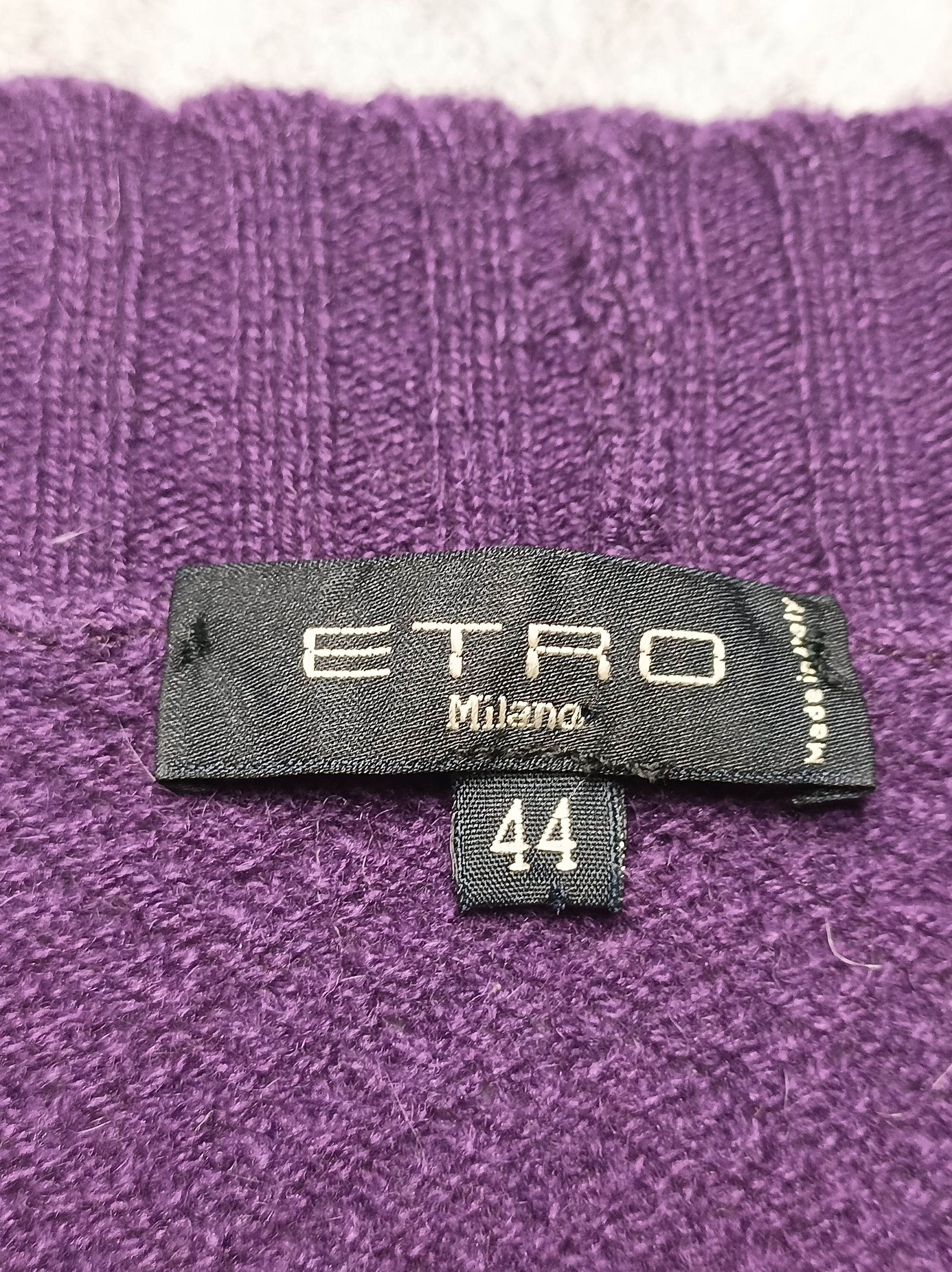 Etro ETRO Cashmere Wool Silk Cable Knit Cardigan Violet IT44 Size M / US 6-8 / IT 42-44 - 7 Thumbnail