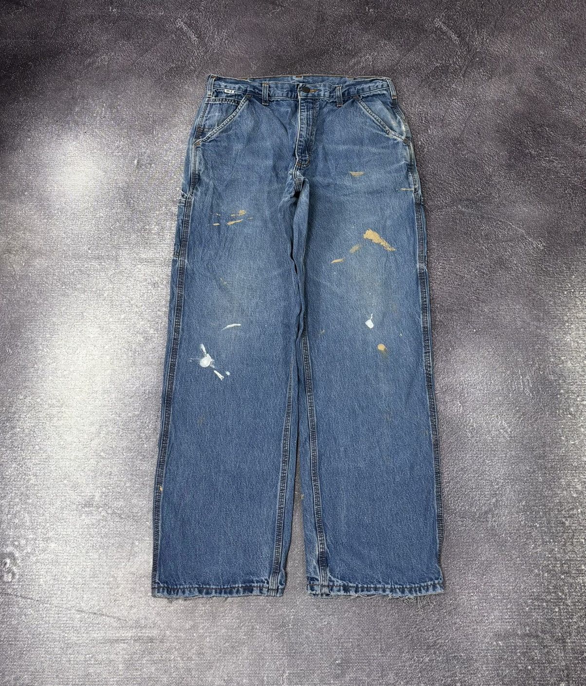 Carhartt Vintage Carhartt Flame Resistant Work Blue Denim Baggy Jeans Size US 33 - 2 Thumbnail