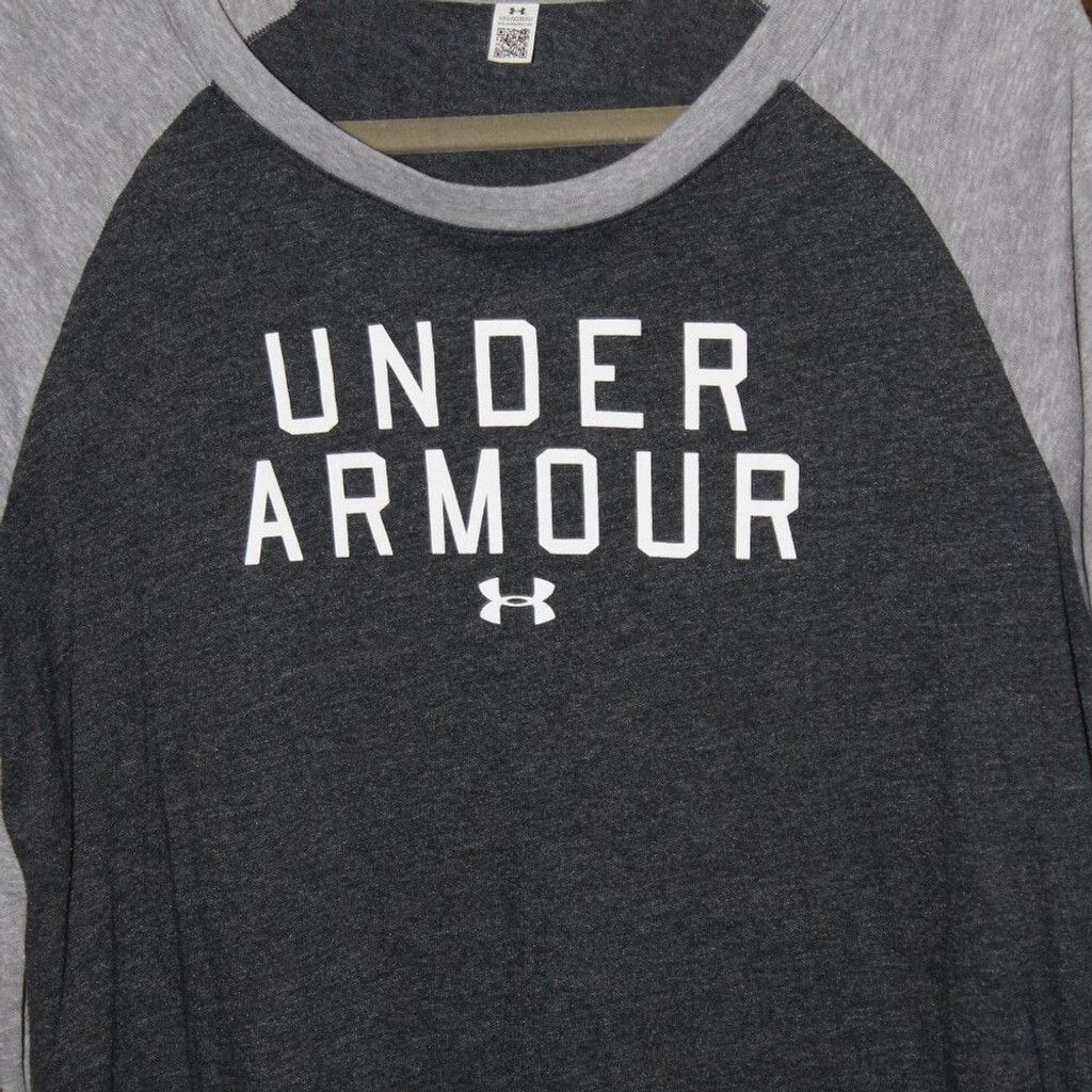 Under Armour Under Armour 3/4 Sleeve Charcoal & Heather Gray Baseball Tee Size XL / US 12-14 / IT 48-50 - 2 Thumbnail