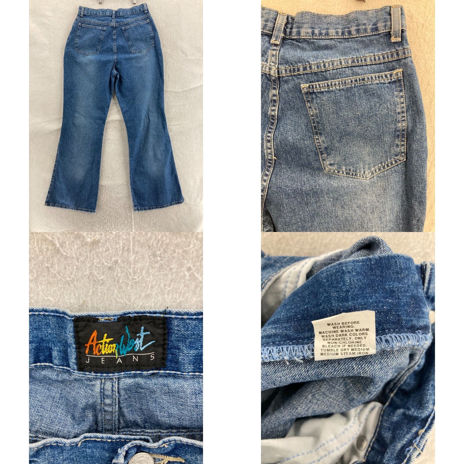 Vintage VINTAGE Action West Jeans Women 12 High Rise Denim Boot Cut Adult Regular Blue 80s 90s Classic Mens Womens Size 34" / US 12 / IT 48 - 8 Thumbnail