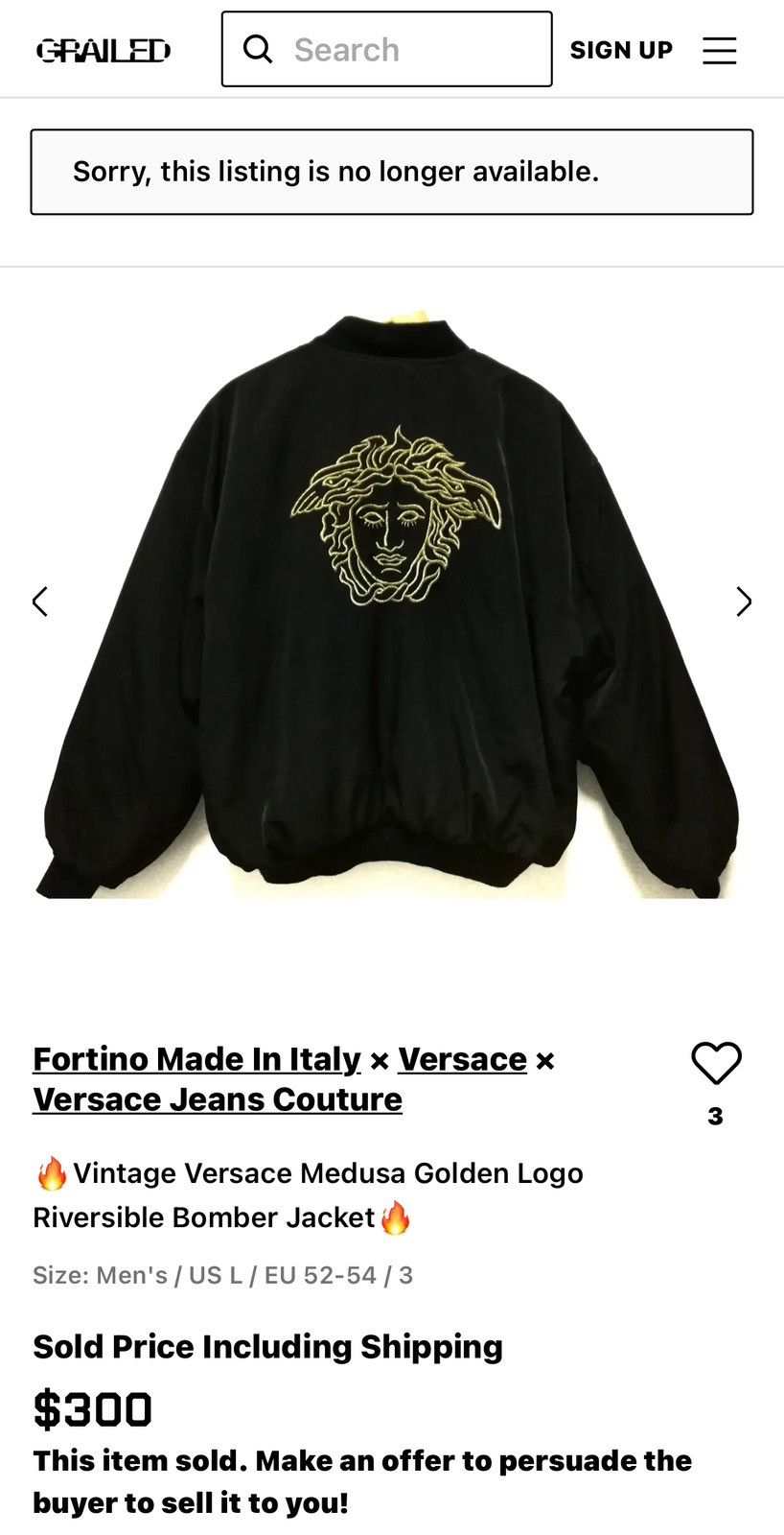 Other Vintage Medusa Golden Logo Size US XL / EU 56 / 4 - 1 Thumbnail