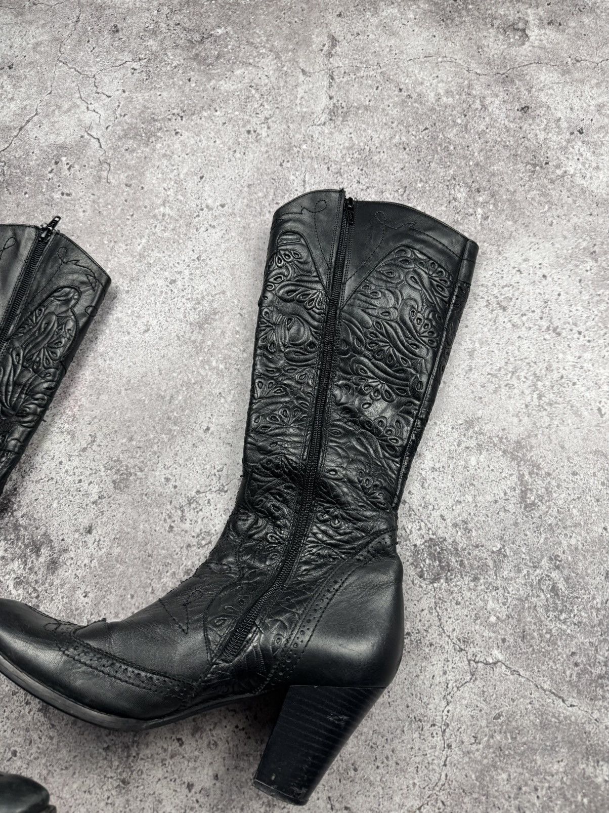 If Six Was Nine Vintage AS 98 Heel Rick Owens Style Western Leather Bots Y2K Size US 9 / IT 39 - 15 Thumbnail