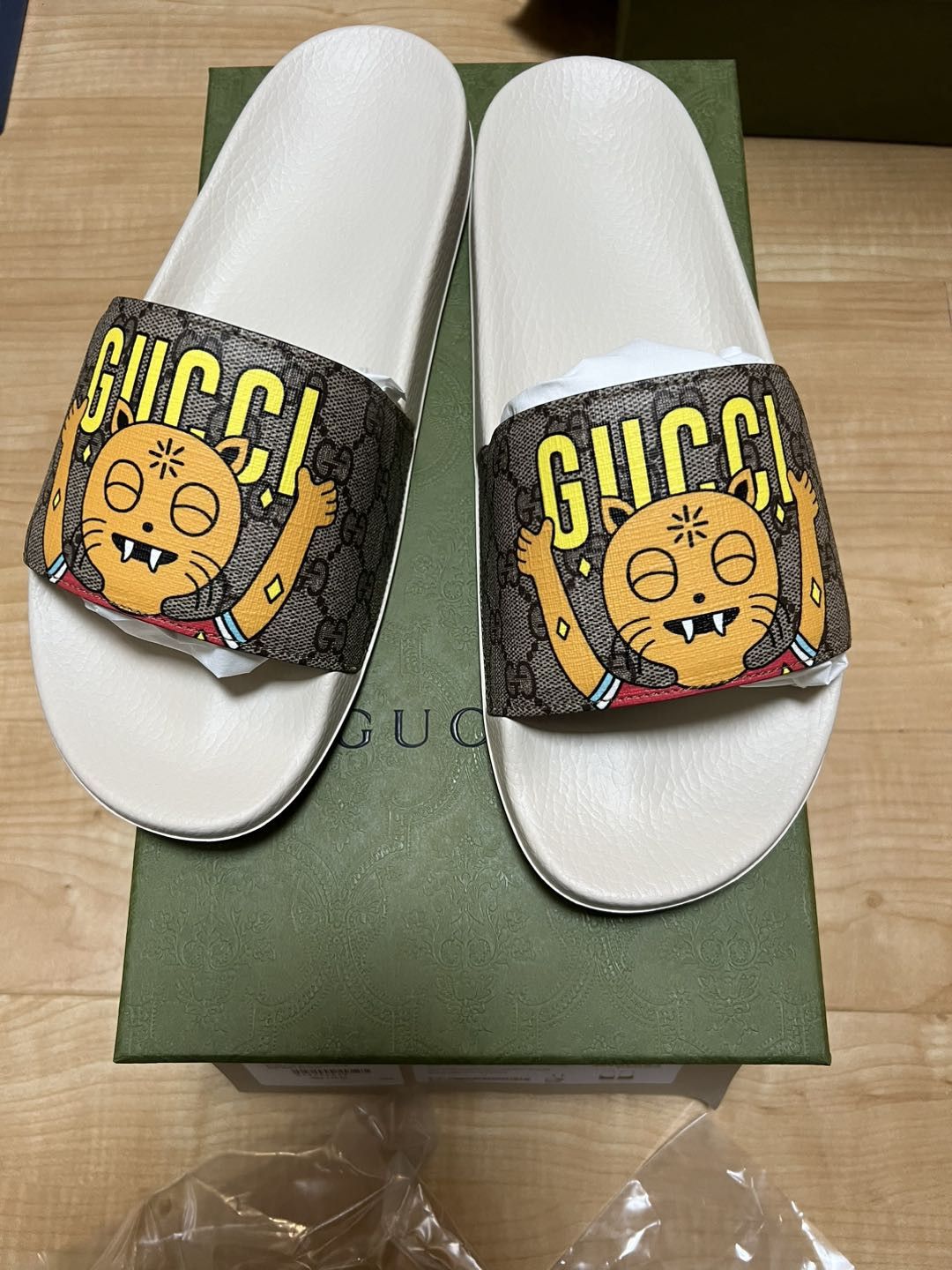 image of Pablo Delcielo X Gucci GG Supreme Slide 'cat', Men's (Size 11.5)