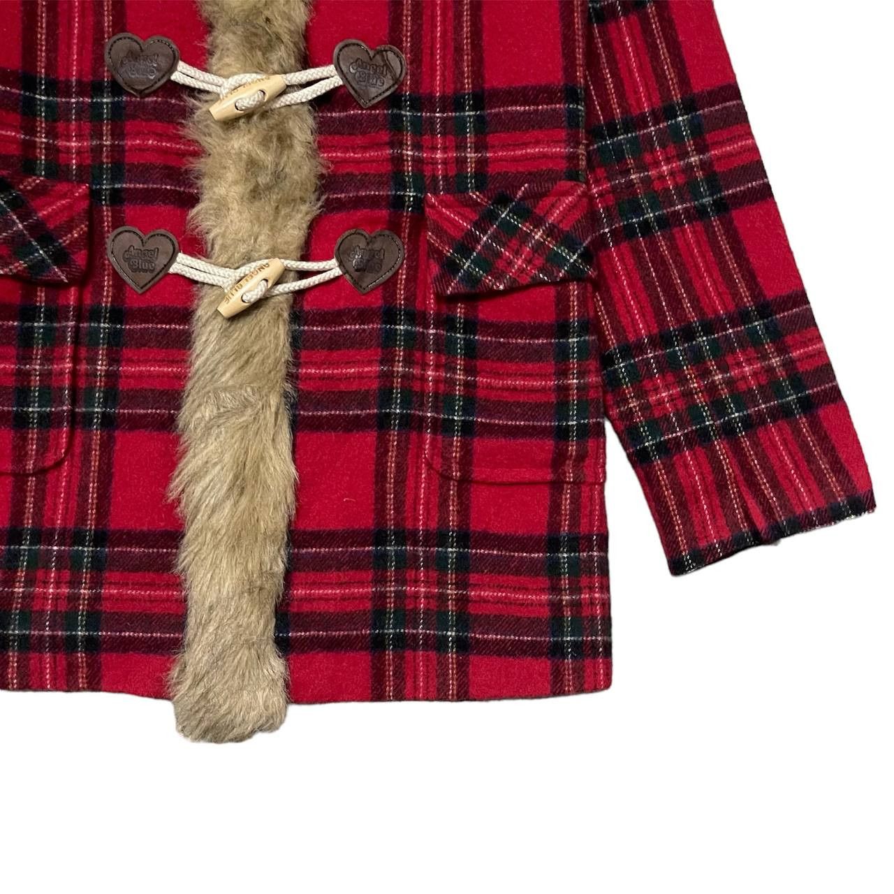 Angel Blue Vintage Angel Blue Plaid Duffle Wool Fur Hooded Coat Size US S / EU 44-46 / 1 - 4 Thumbnail