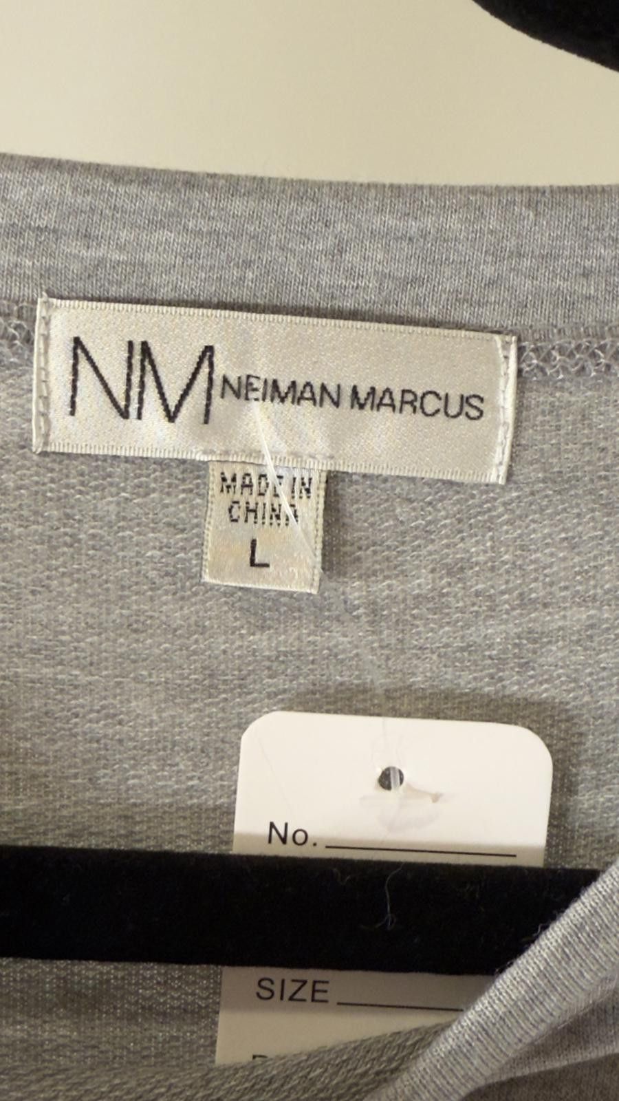 Neiman Marcus Neiman Marcus Gray Dress with Striped Cuffs - Size L Size L / US 10 / IT 46 - 3 Thumbnail