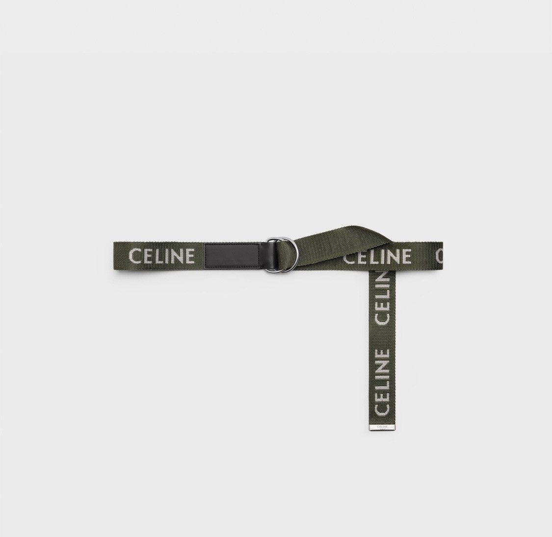 image of Celine Medium Double Ring Belt in Khaki, Men's