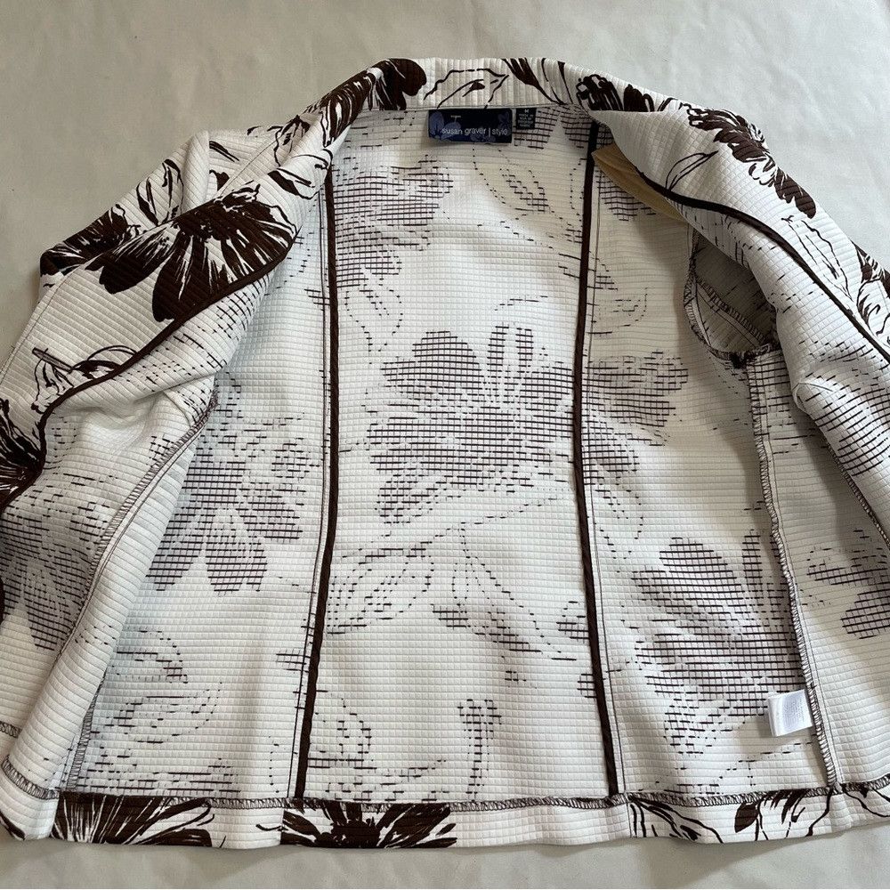 Other New Susan Graver Style Floral Pattern 3/4 Sleeve Jacket Siz Size M / US 6-8 / IT 42-44 - 7 Thumbnail