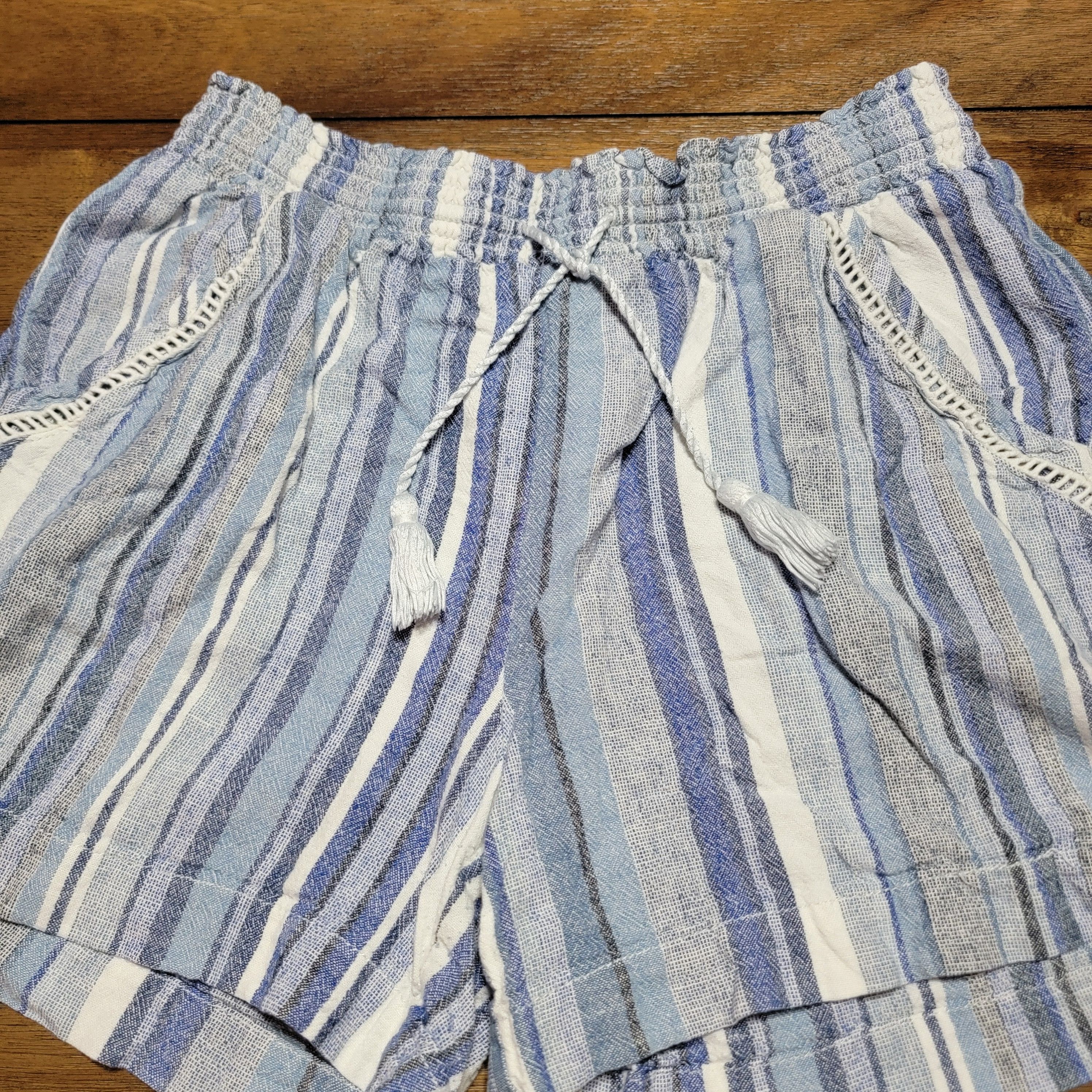 Other Briggs Blue Linen Shorts w/ Draw Strings - Size Medium Size 28" / US 6 / IT 42 - 2 Thumbnail