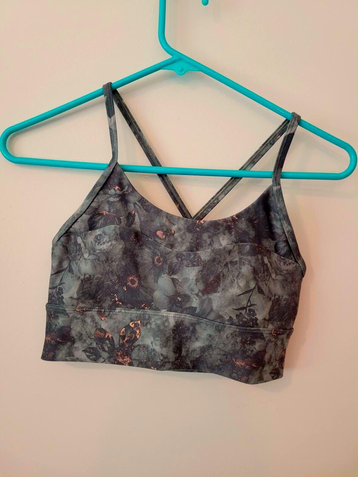 Other Green Botanical Print Sports Bra Crisscross Back Straps Size ONE SIZE - 1 Thumbnail